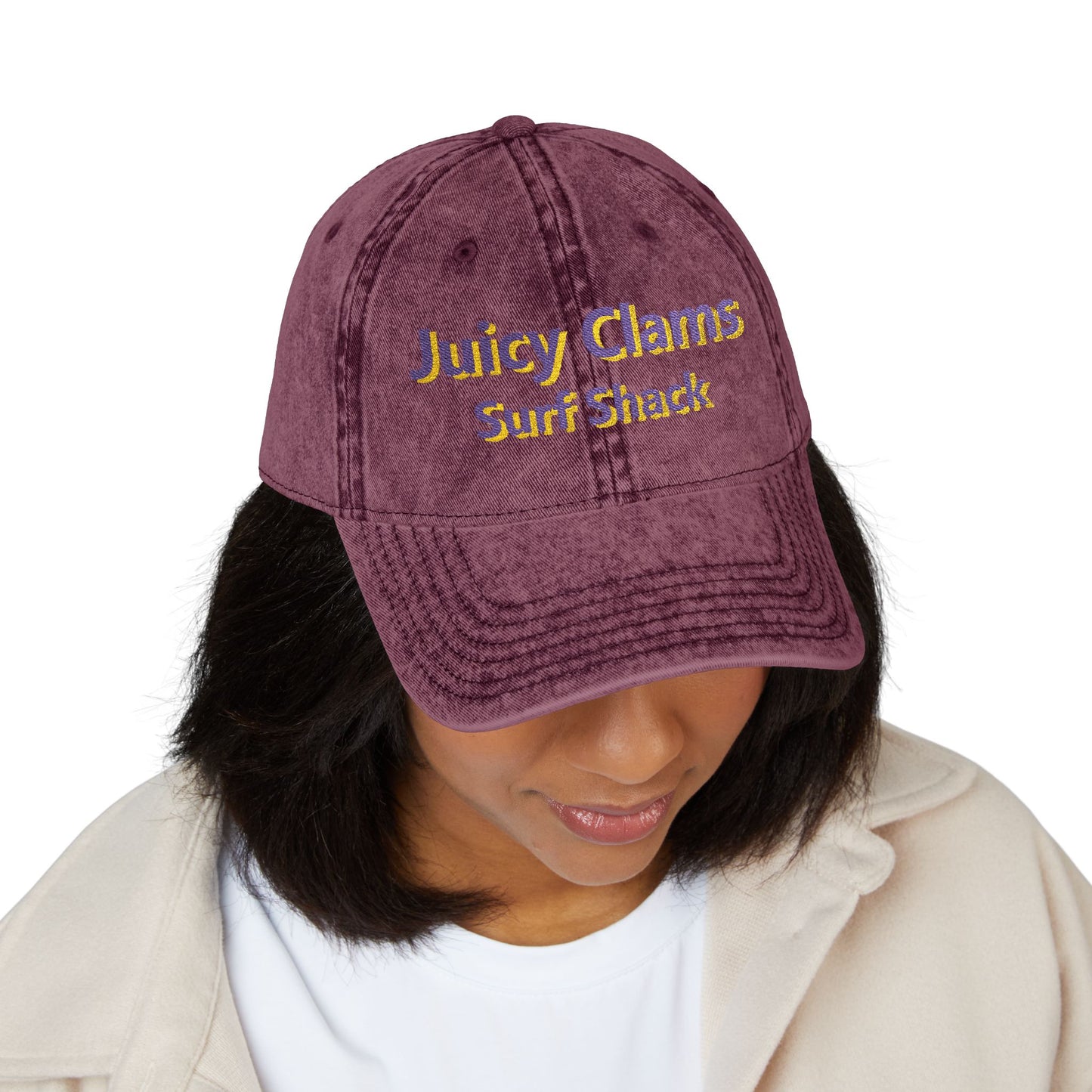 Juicy Clams Embroidered Vintage Cap (E006)