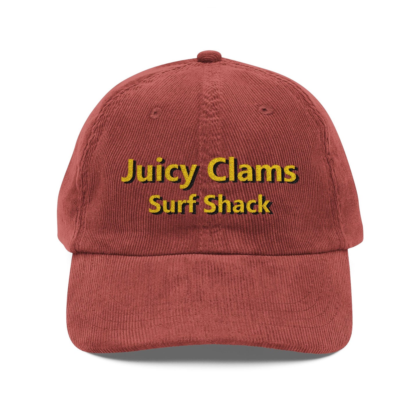 Juicy Clams Embroidered Corduroy Cap (E007)
