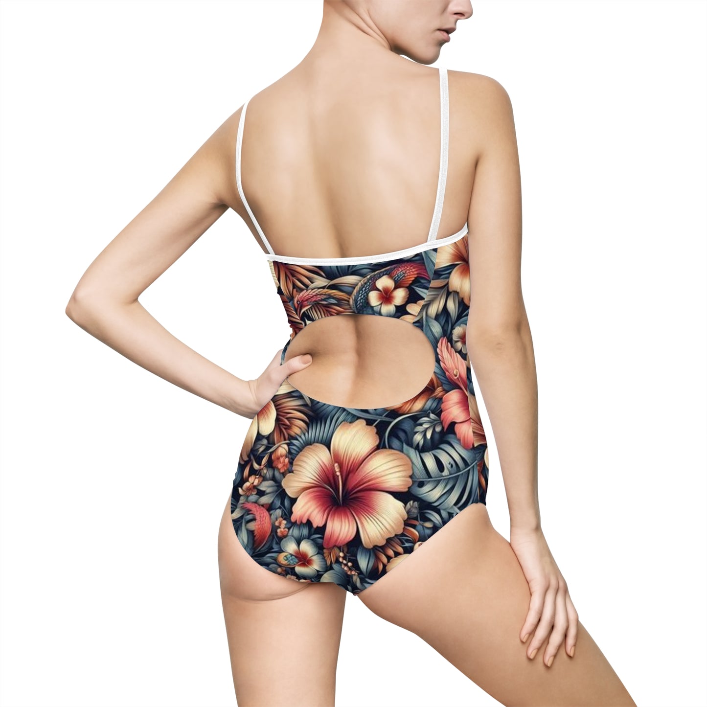Juicy Clams Women's Spaghetti Strap One-Piece Swimsuit (1094)