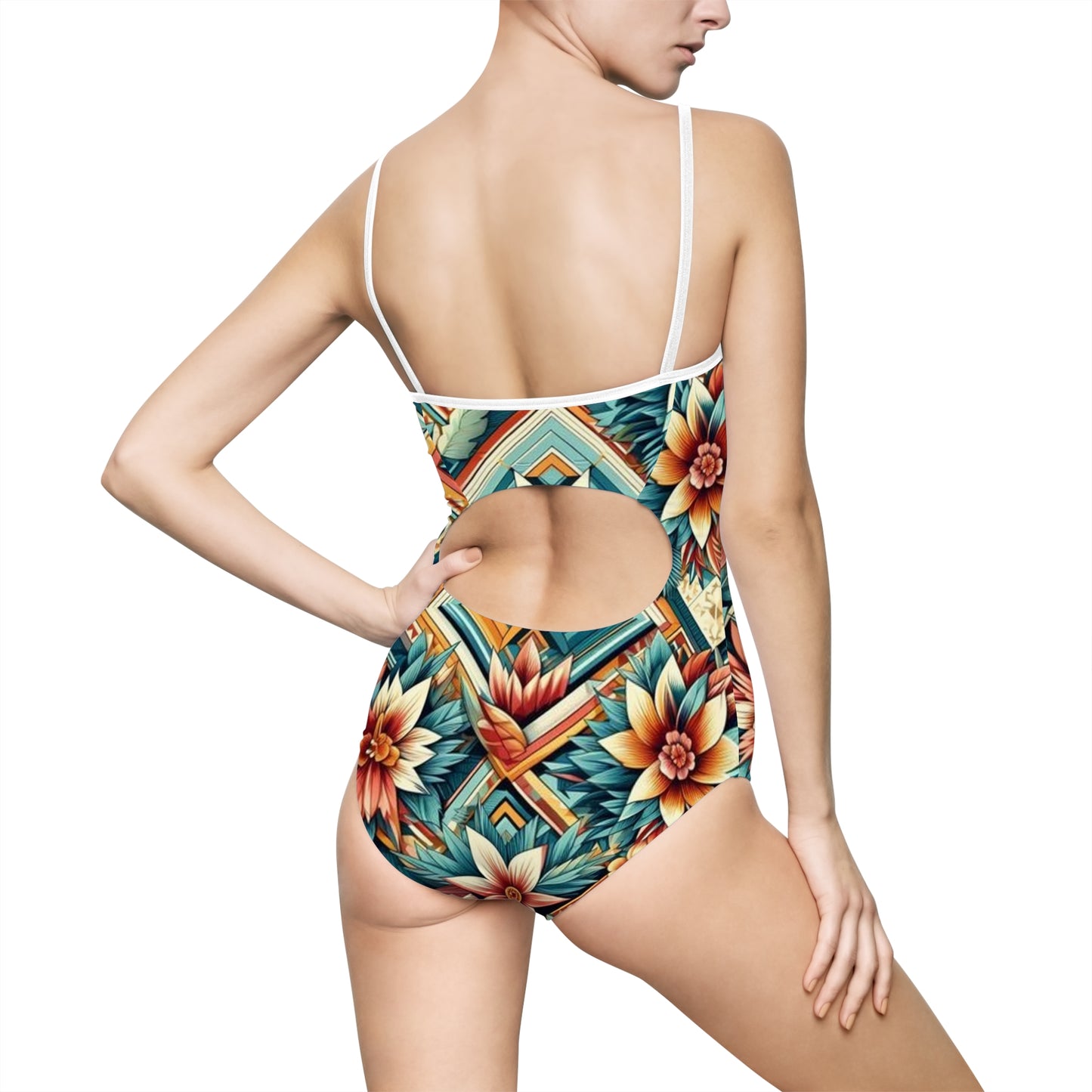 Juicy Clams Women's Spaghetti Strap One-Piece Swimsuit (1013)