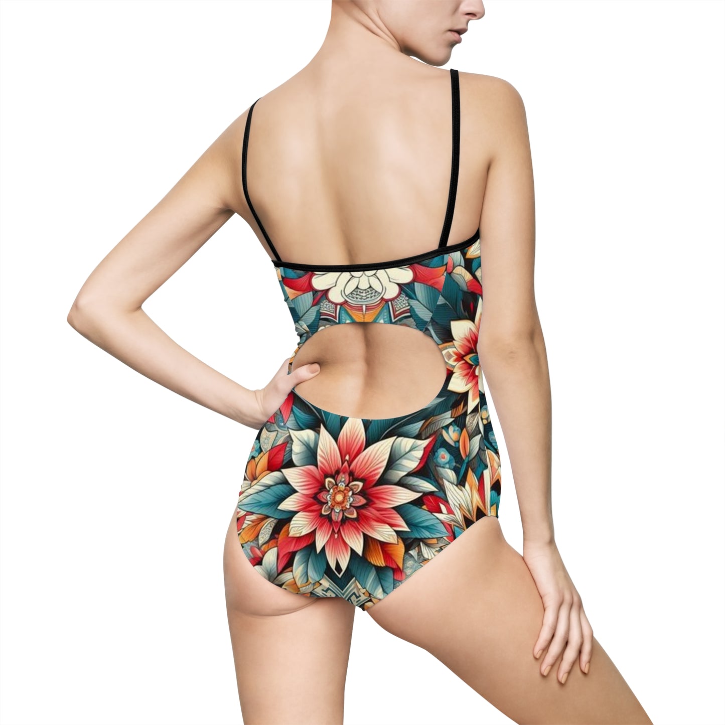 Juicy Clams Women's Spaghetti Strap One-Piece Swimsuit (1024)