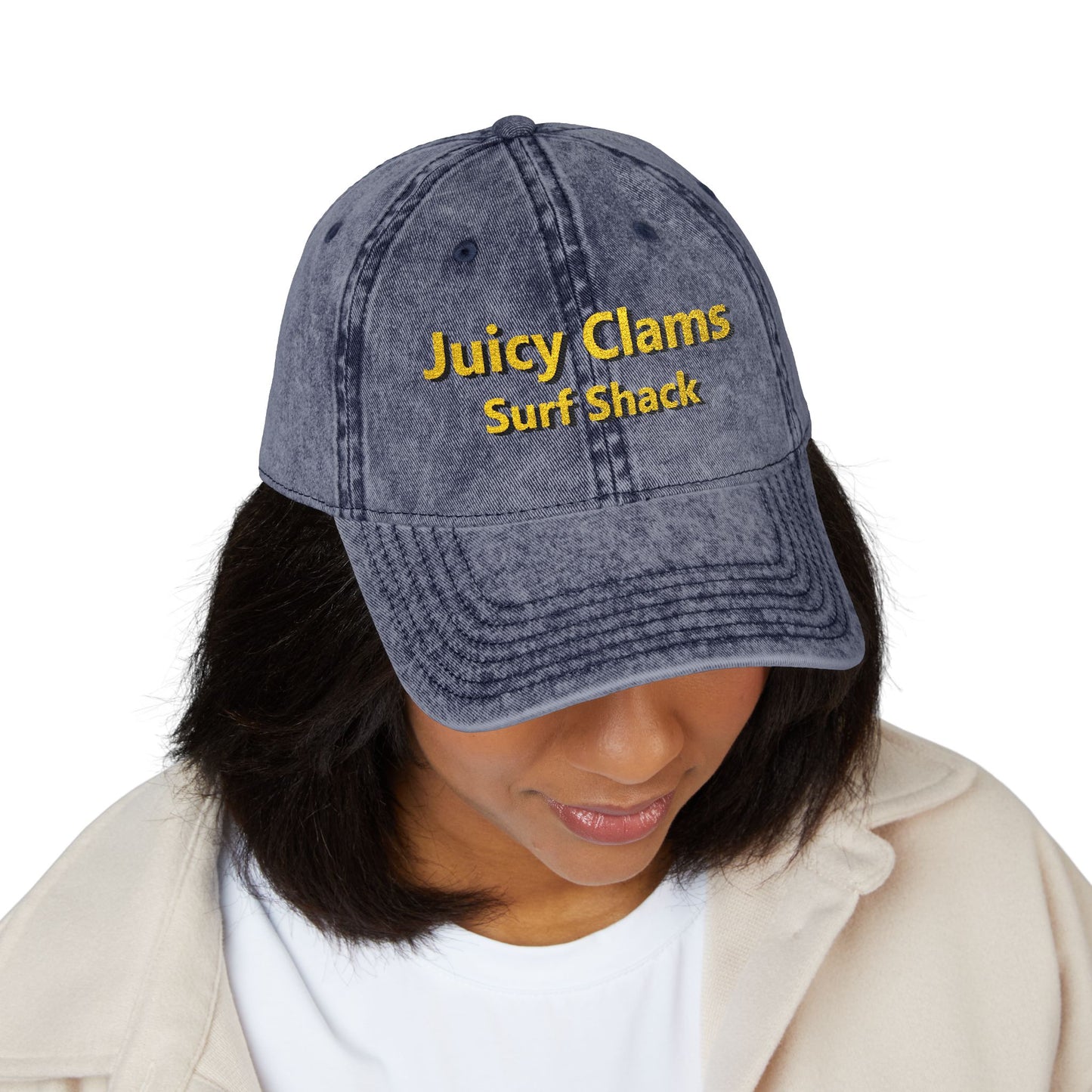 Juicy Clams Embroidered Vintage Cap (E007)