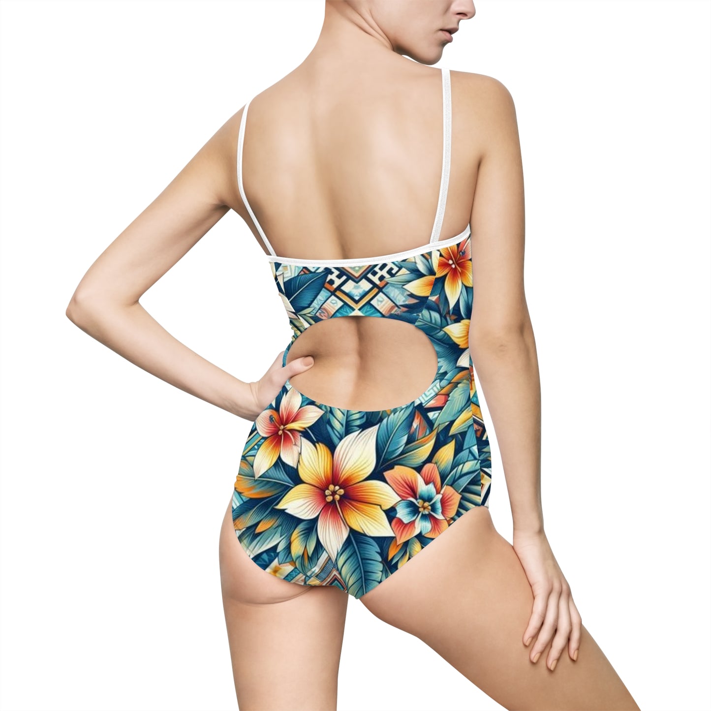 Juicy Clams Women's Spaghetti Strap One-Piece Swimsuit (1076)