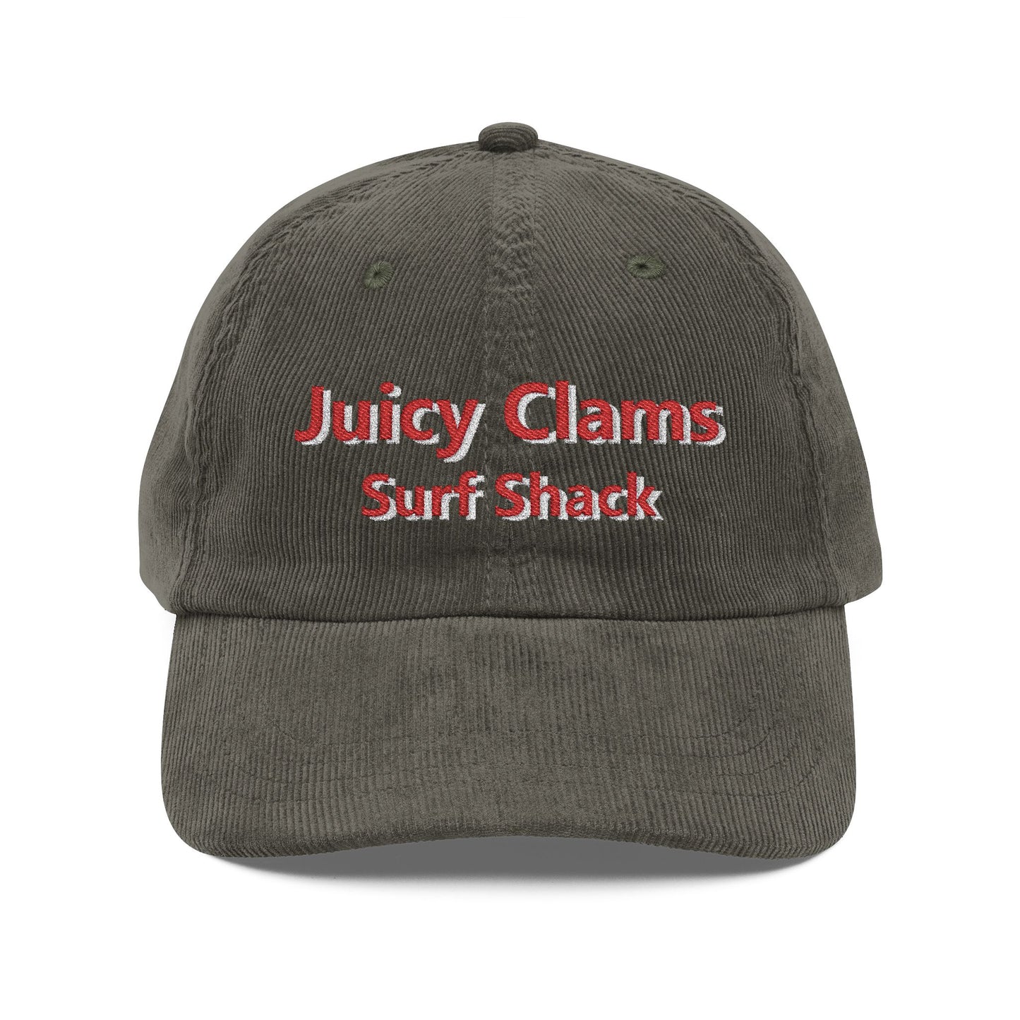 Juicy Clams Embroidered Corduroy Cap (E001)