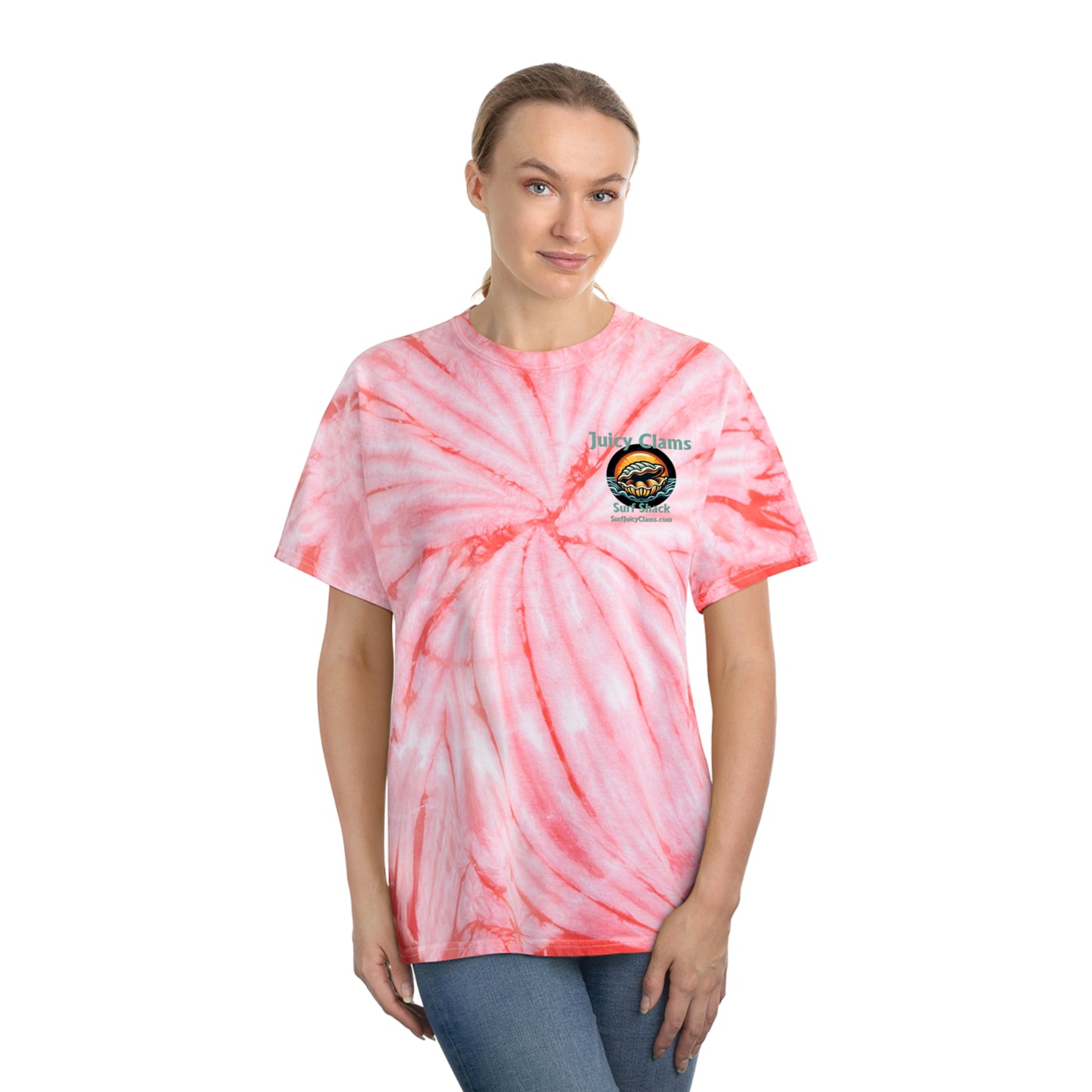 Juicy Clams Unisex Logo Cyclone Tie-Dye T-Shirt (A002)