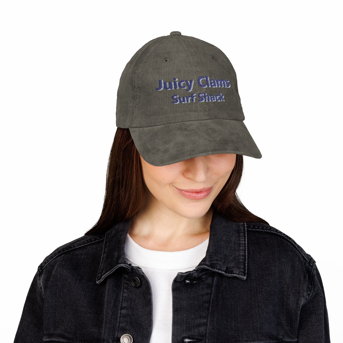 Juicy Clams Embroidered Corduroy Cap (E002)