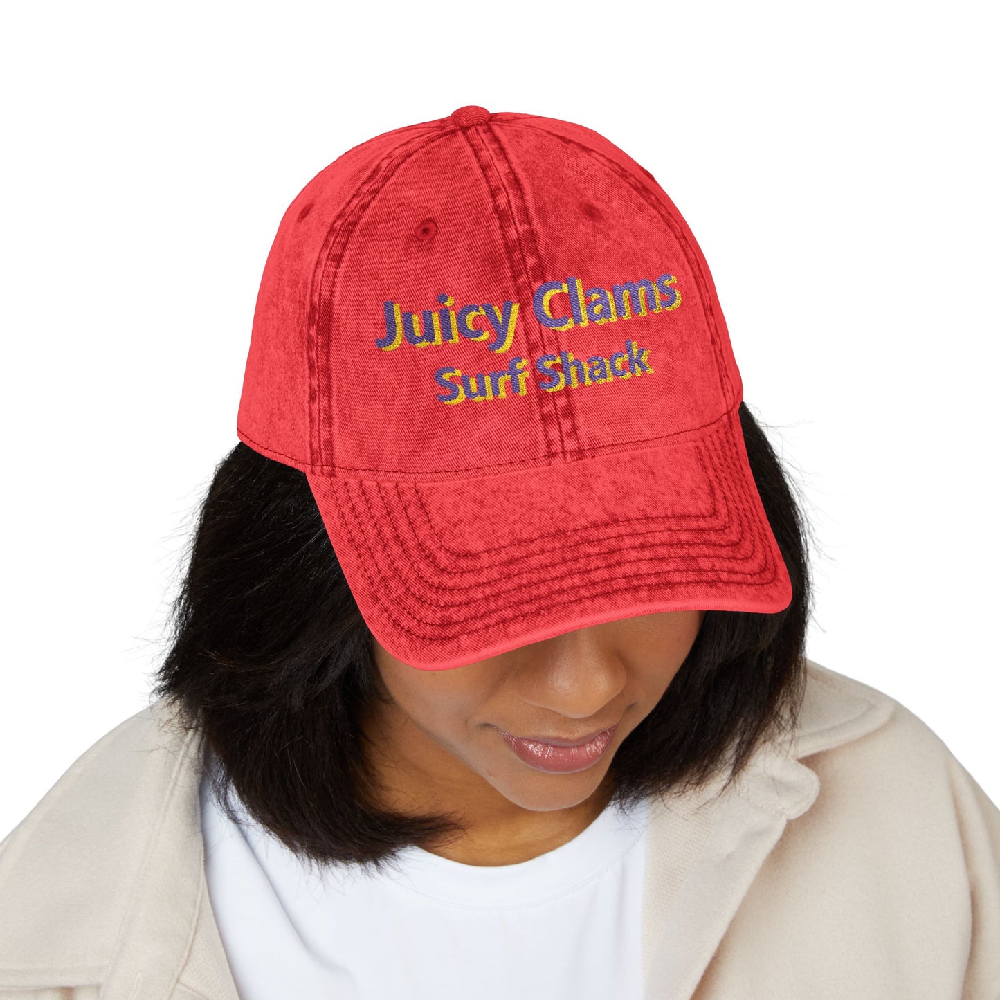 Juicy Clams Embroidered Vintage Cap (E006)