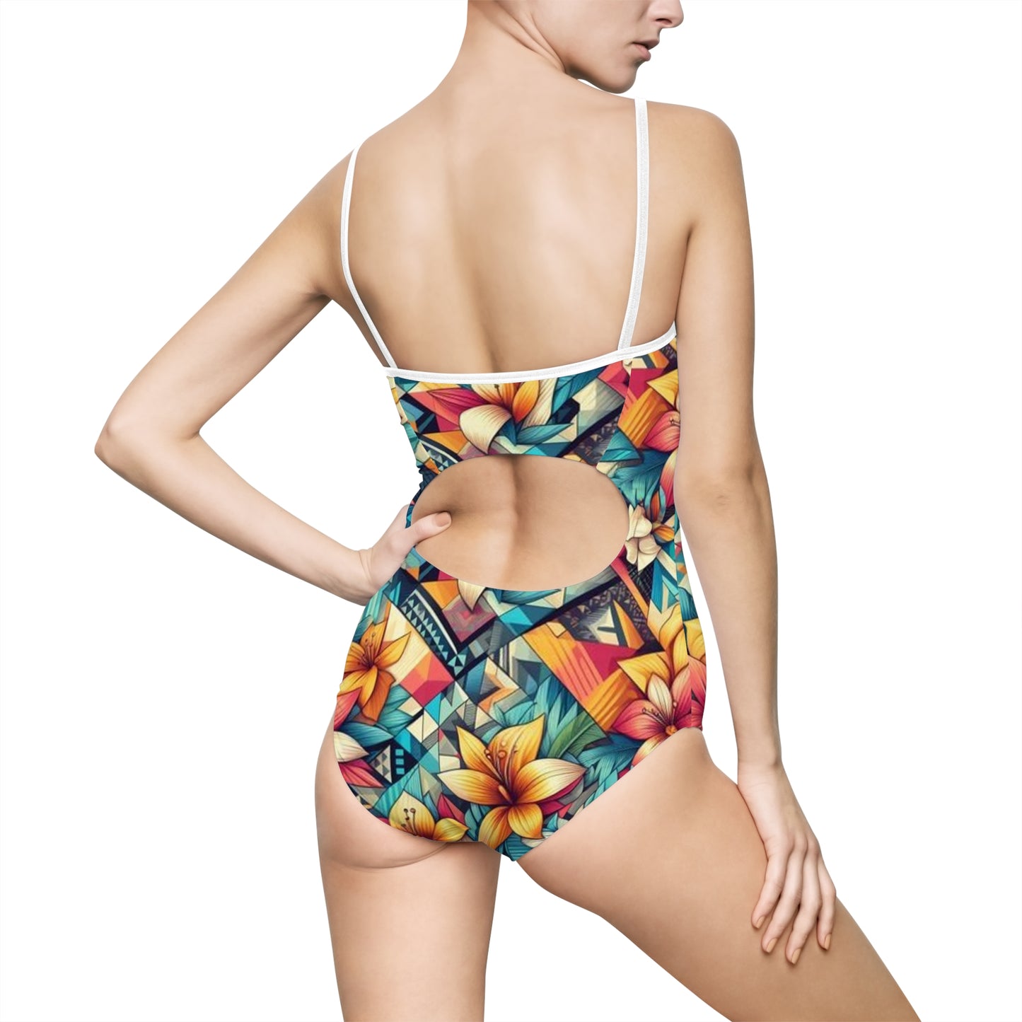 Juicy Clams Women's Spaghetti Strap One-Piece Swimsuit (1002)