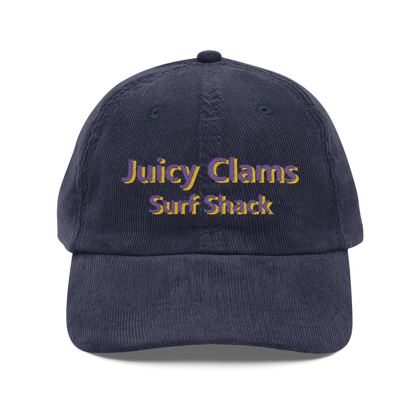 Juicy Clams Embroidered Corduroy Cap (E006)