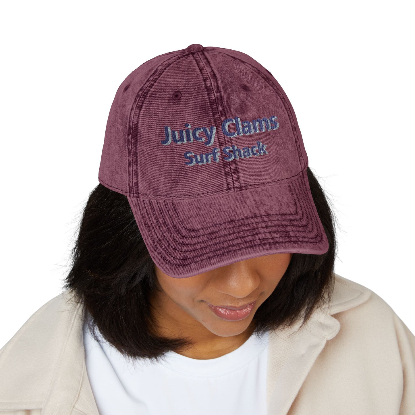 Juicy Clams Embroidered Vintage Cap (E002)