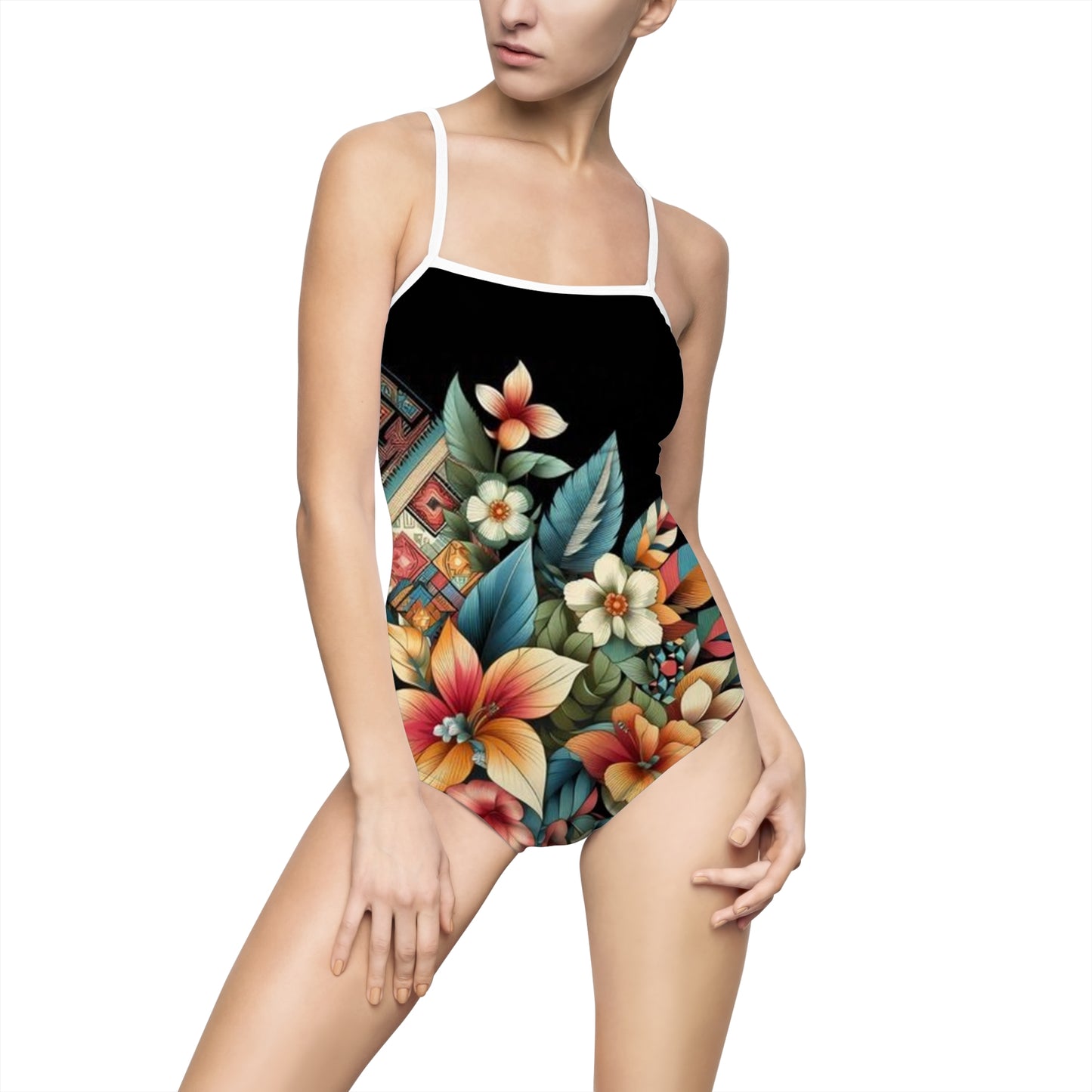 Juicy Clams Women's Spaghetti Strap One-Piece Swimsuit (1158)