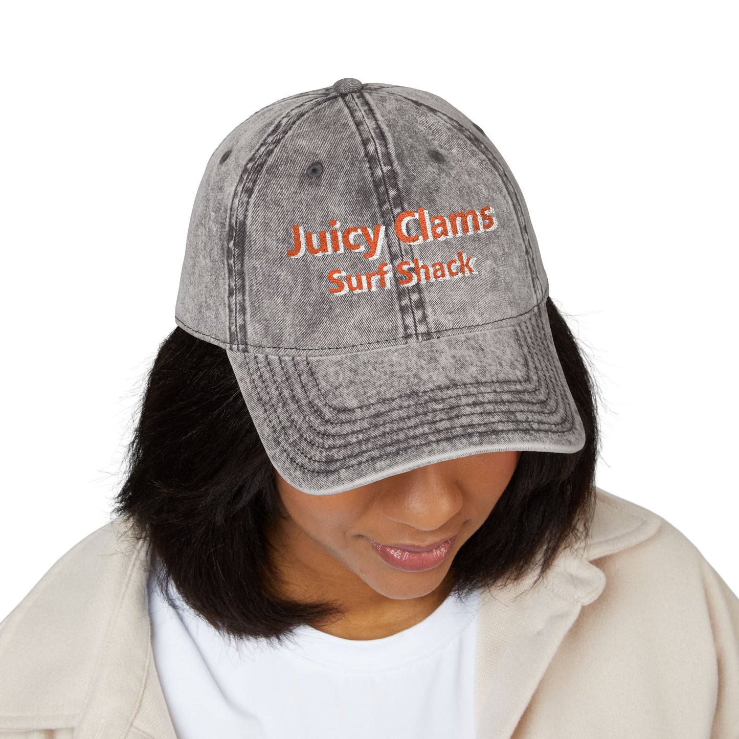 Juicy Clams Embroidered Vintage Cap (E004)