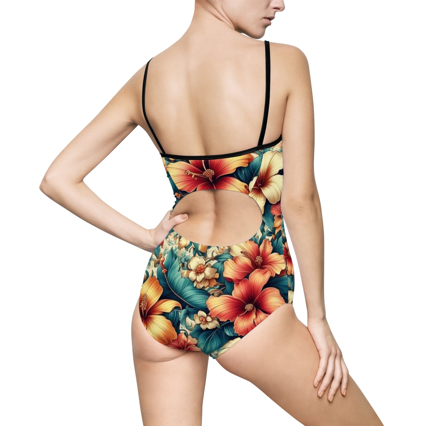 Juicy Clams Women's Spaghetti Strap One-Piece Swimsuit (1089)