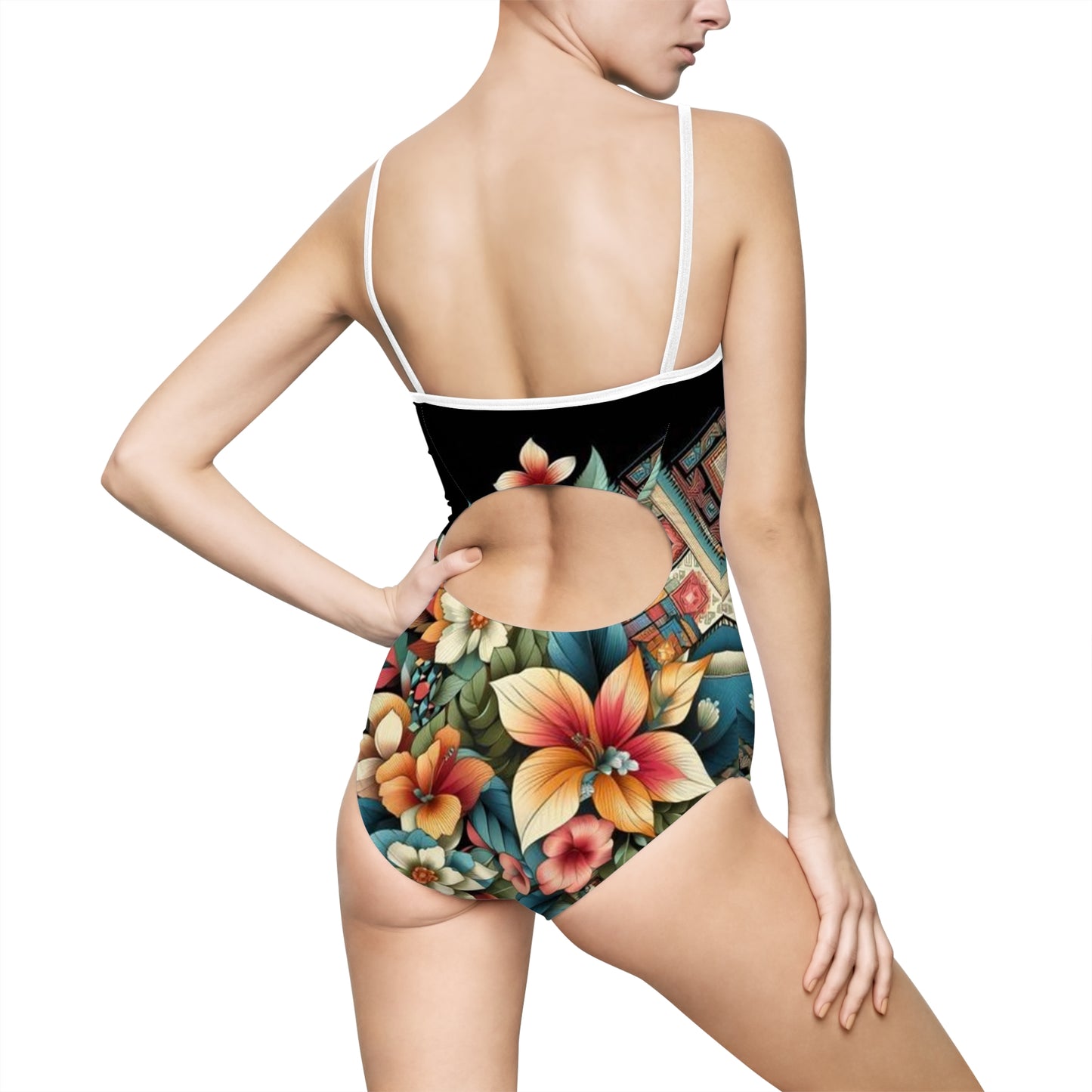 Juicy Clams Women's Spaghetti Strap One-Piece Swimsuit (1158)