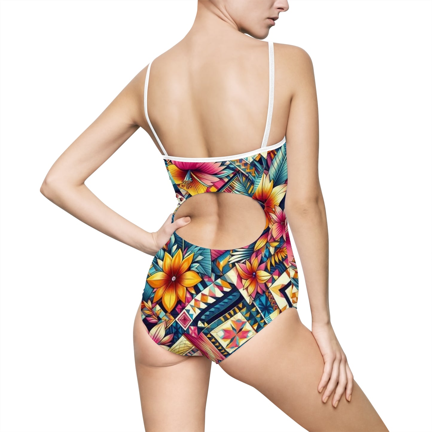 Juicy Clams Women's Spaghetti Strap One-Piece Swimsuit (1035)