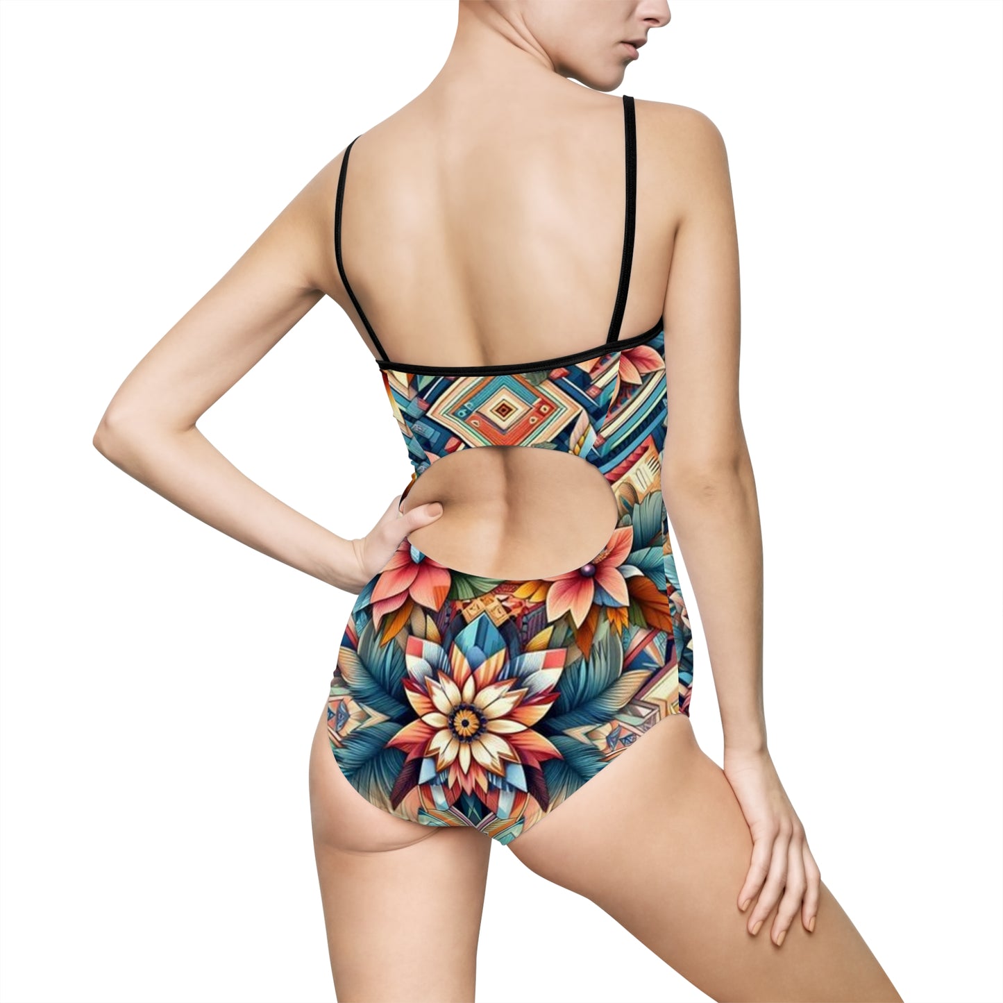 Juicy Clams Women's Spaghetti Strap One-Piece Swimsuit (1146)