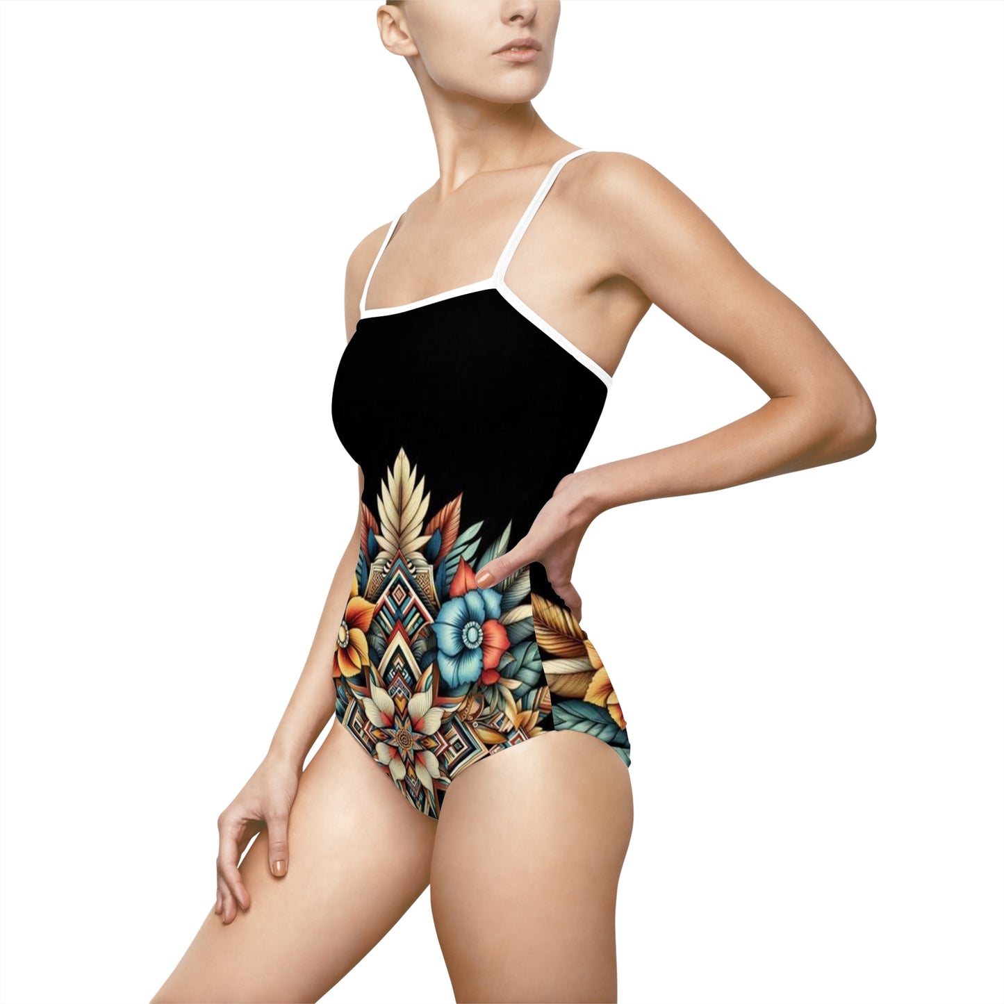 Juicy Clams Women's Spaghetti Strap One-Piece Swimsuit (1147)