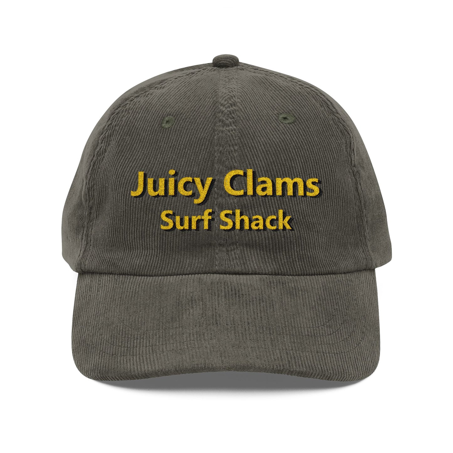 Juicy Clams Embroidered Corduroy Cap (E007)