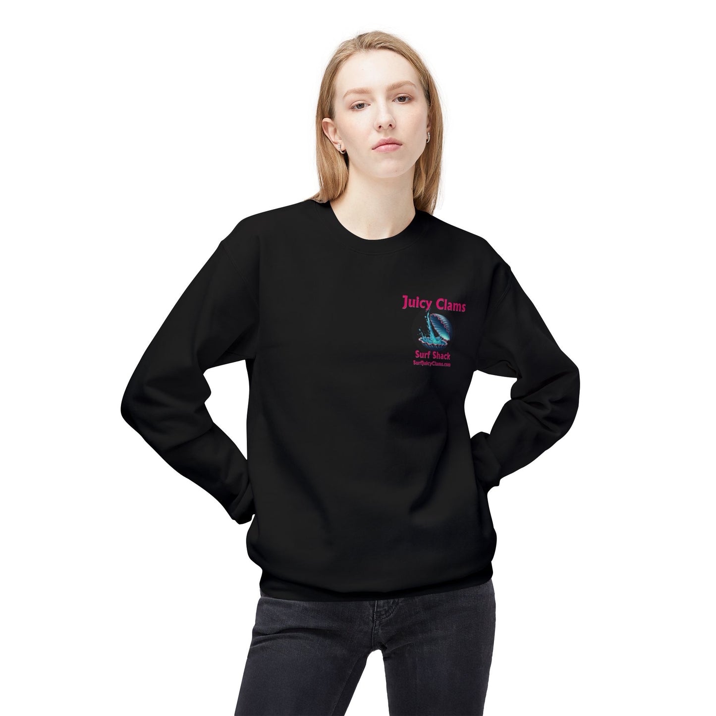 Juicy Clams Unisex Midweight Fleece Crewneck Sweatshirt (L010)