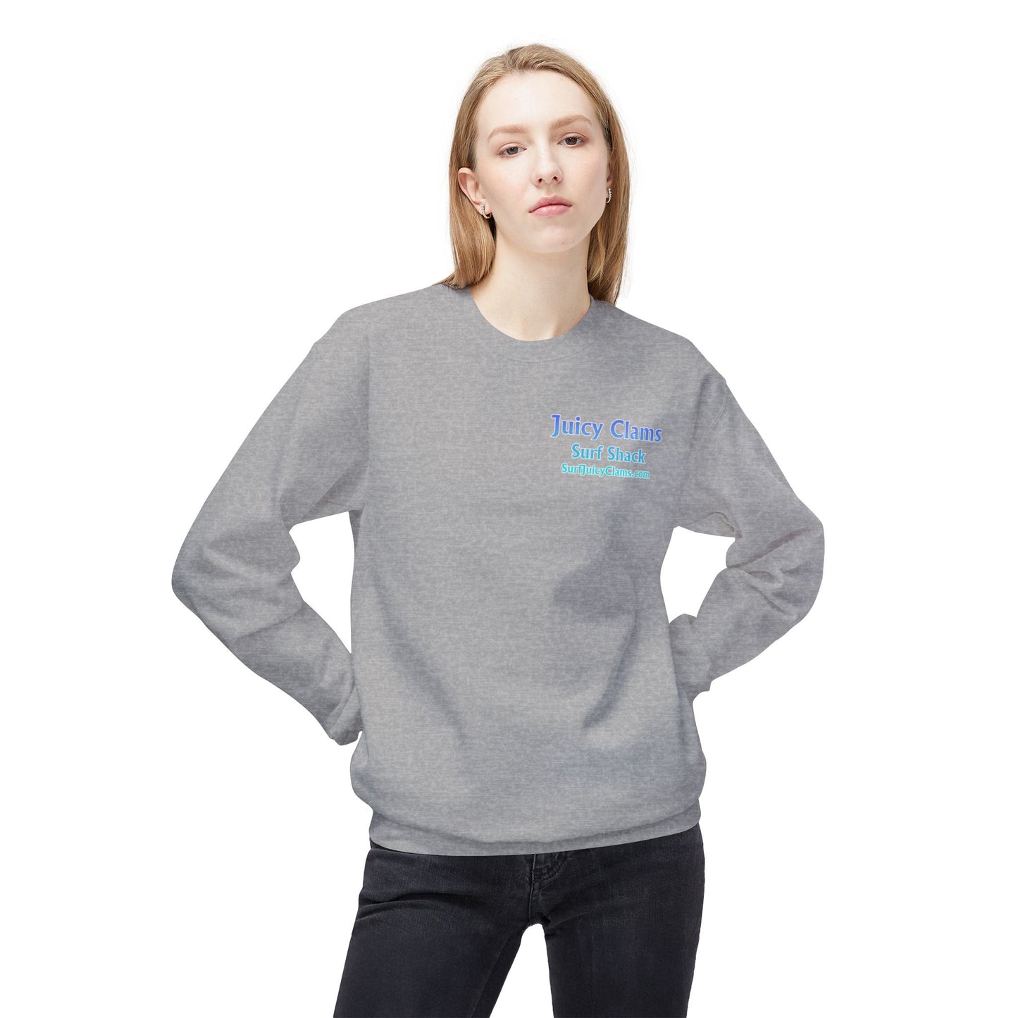 Juicy Clams Unisex Midweight Fleece Crewneck Sweatshirt (V036)