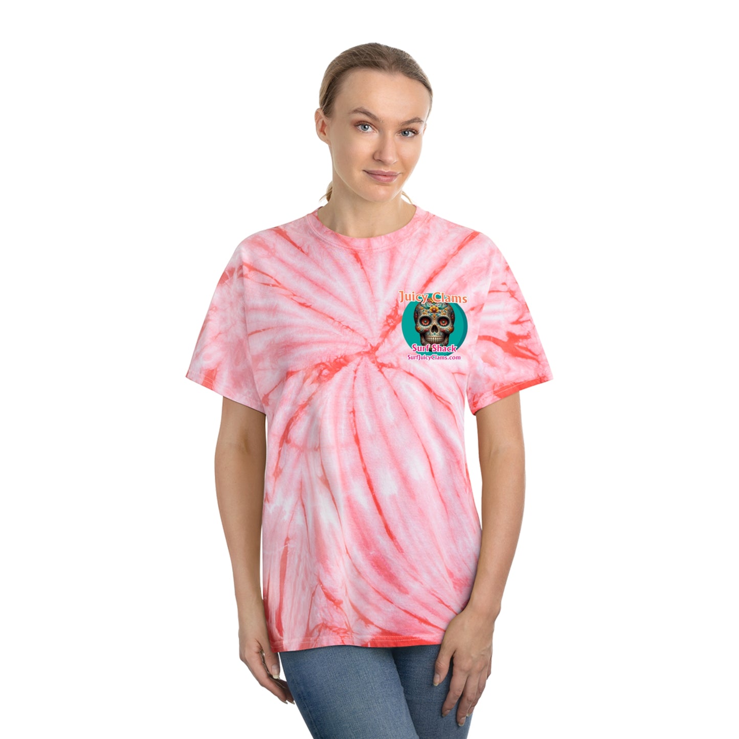 Juicy Clams Unisex Logo Cyclone Tie-Dye T-Shirt (A014)