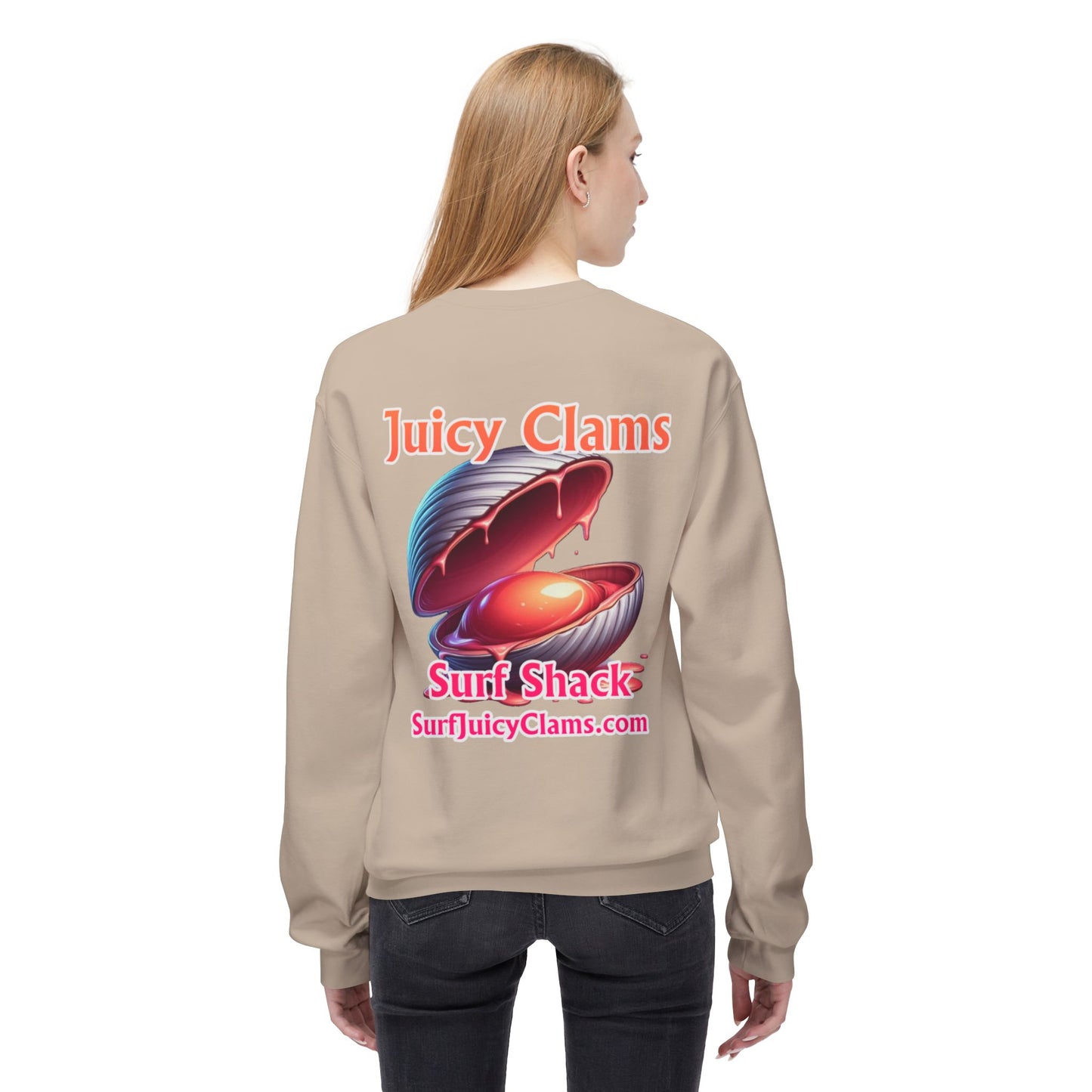 Juicy Clams Unisex Midweight Fleece Crewneck Sweatshirt (L023)