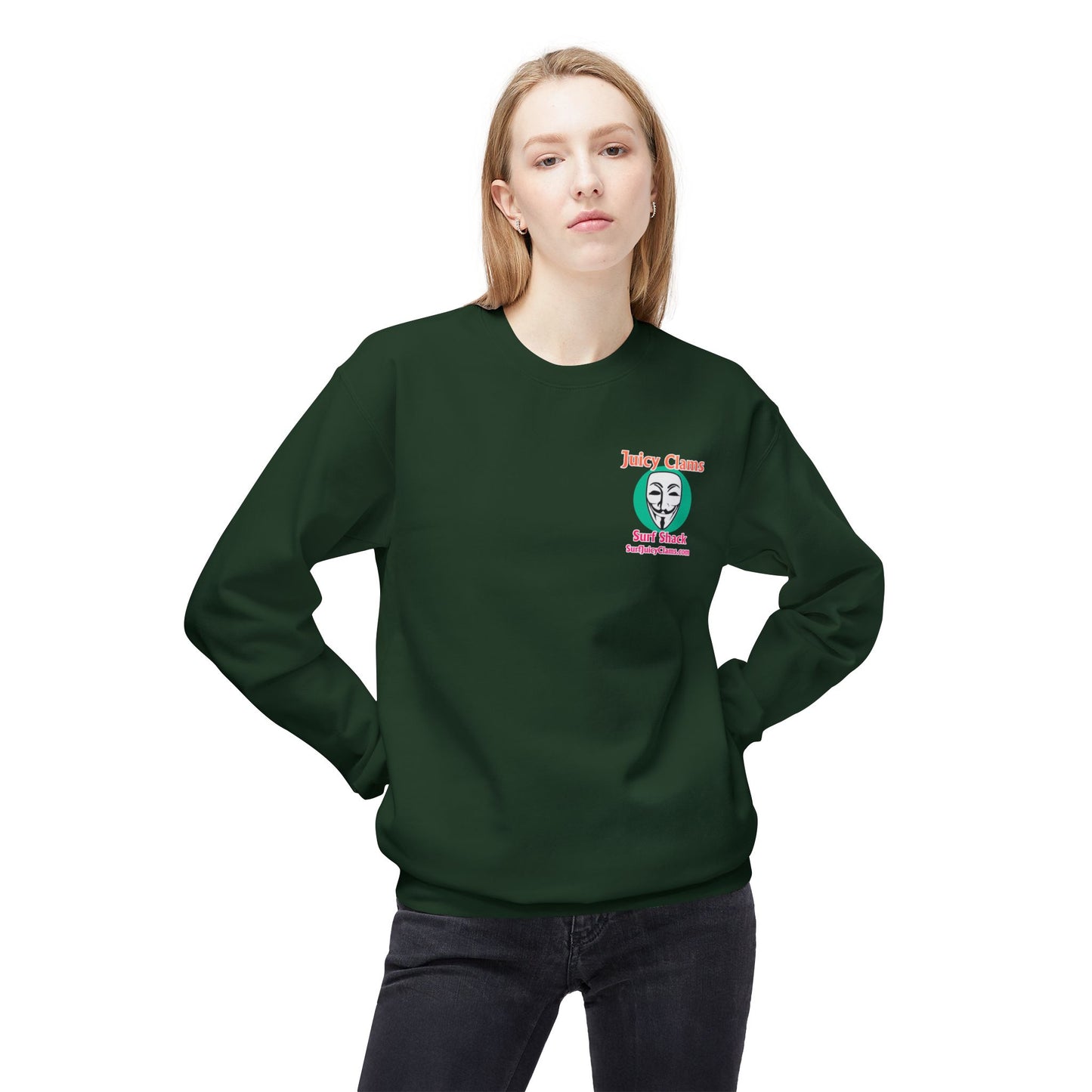 Juicy Clams Unisex Midweight Fleece Crewneck Sweatshirt (L030)