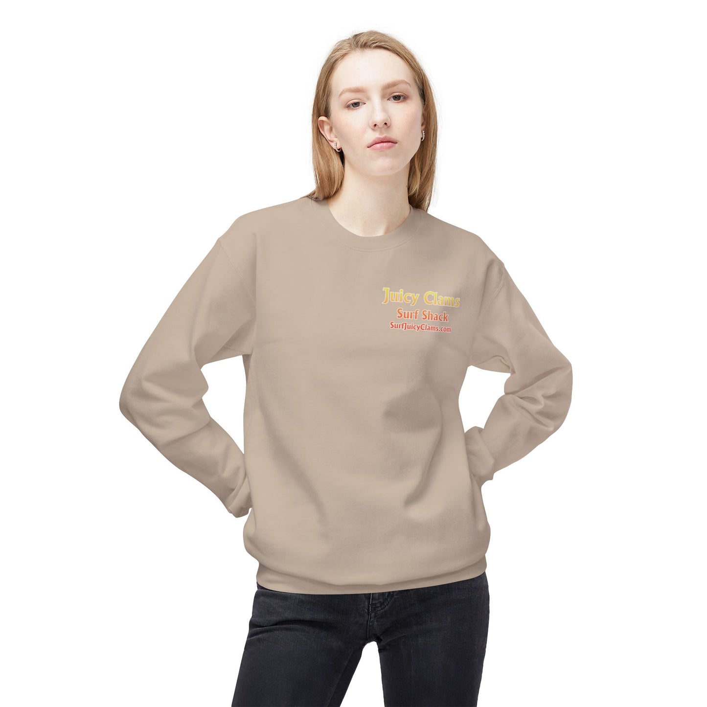 Juicy Clams Unisex Midweight Fleece Crewneck Sweatshirt (D025)