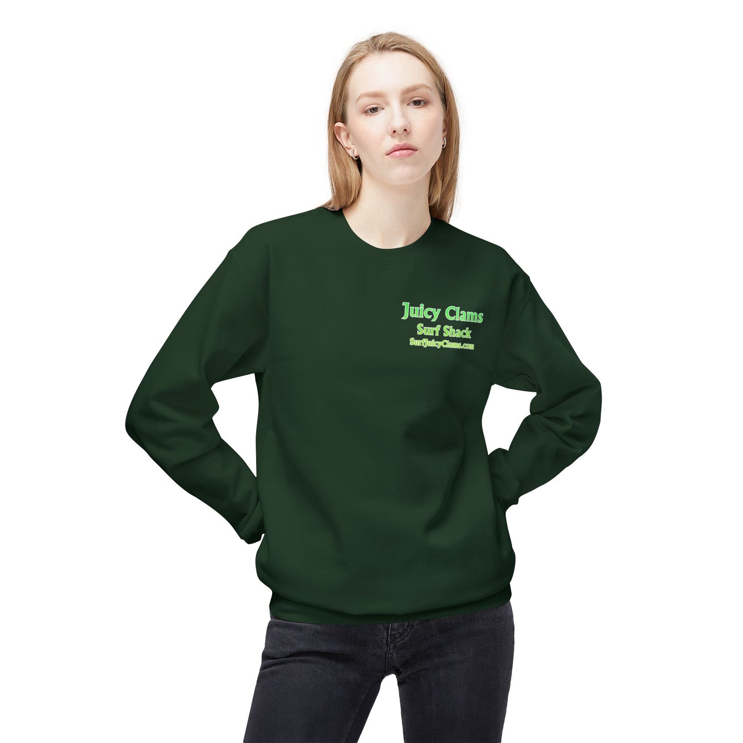 Juicy Clams Unisex Midweight Fleece Crewneck Sweatshirt (D043)