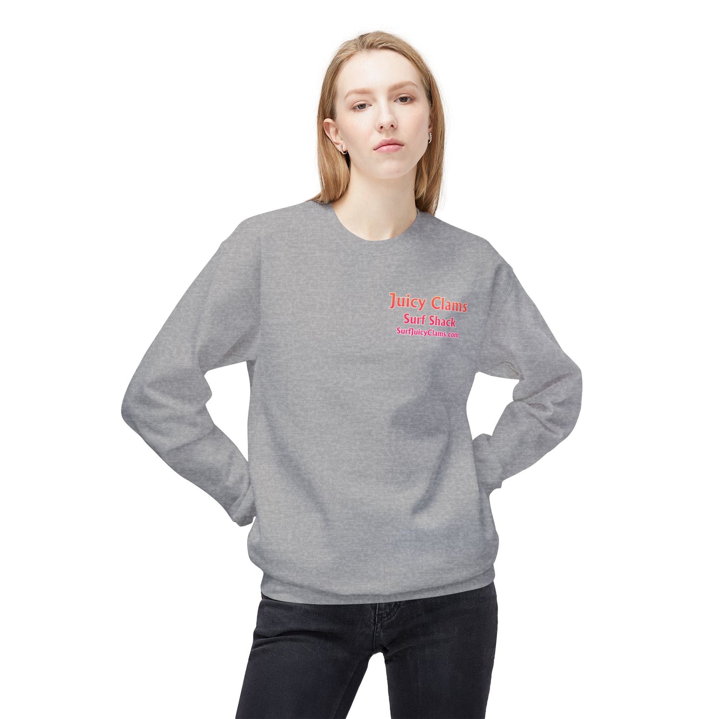 Juicy Clams Unisex Midweight Fleece Crewneck Sweatshirt (D038)