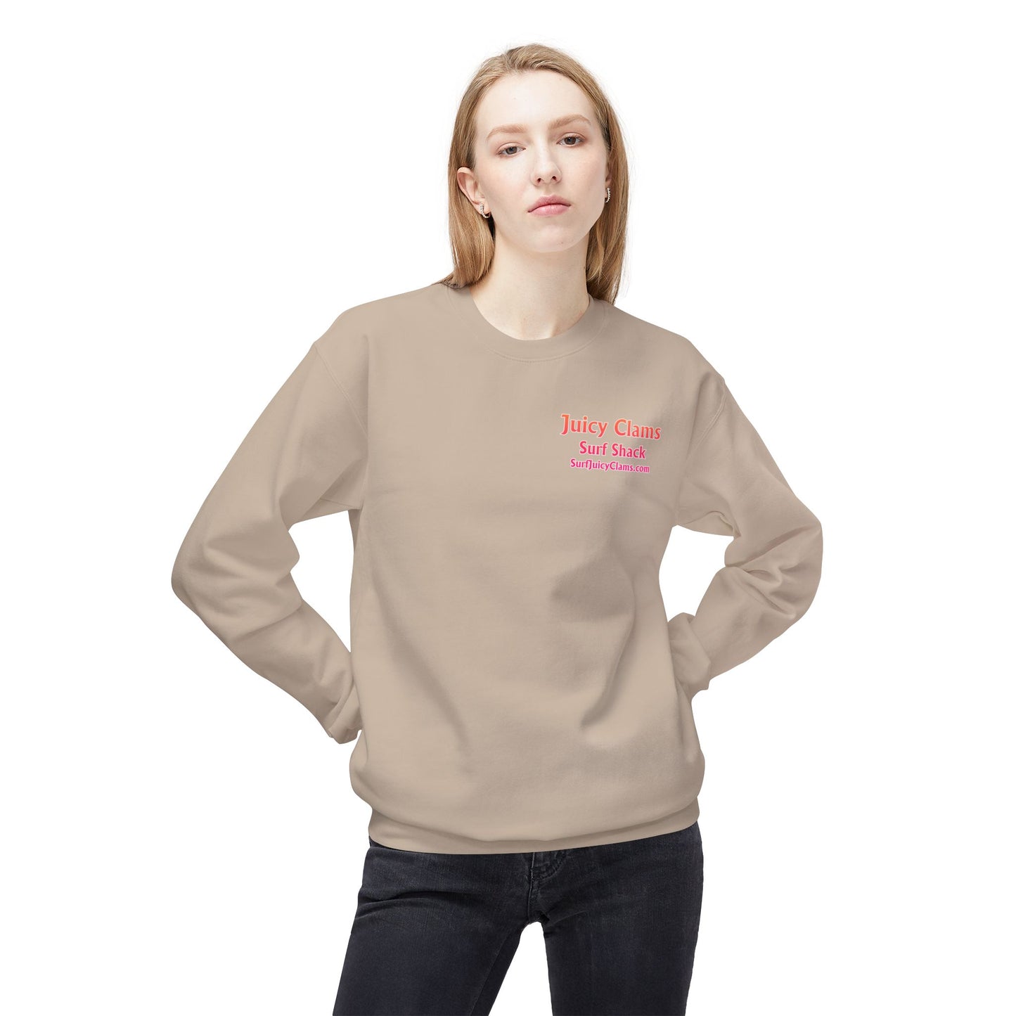 Juicy Clams Unisex Midweight Fleece Crewneck Sweatshirt (S004)