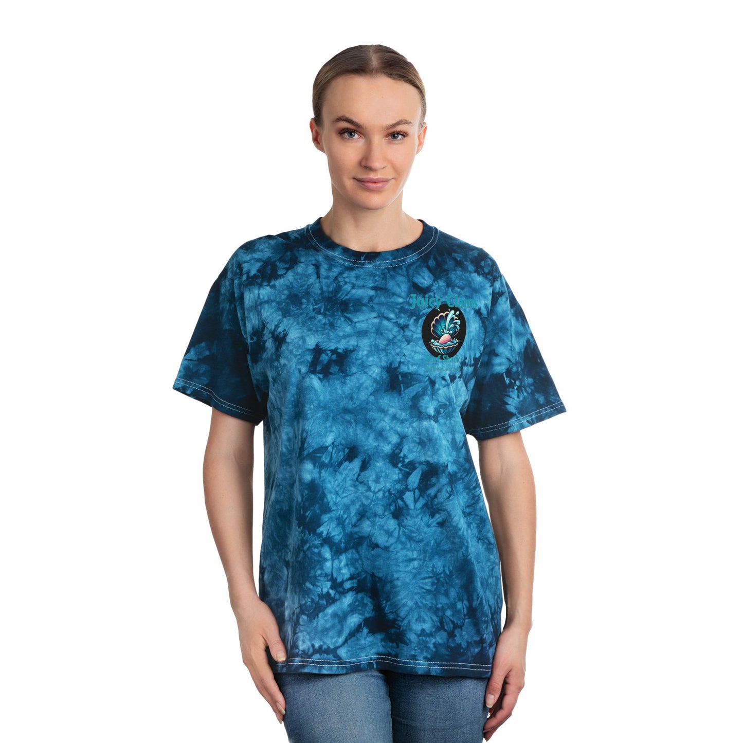 Juicy Clams Unisex Logo Crystal Tie-Dye T-Shirt (A004)