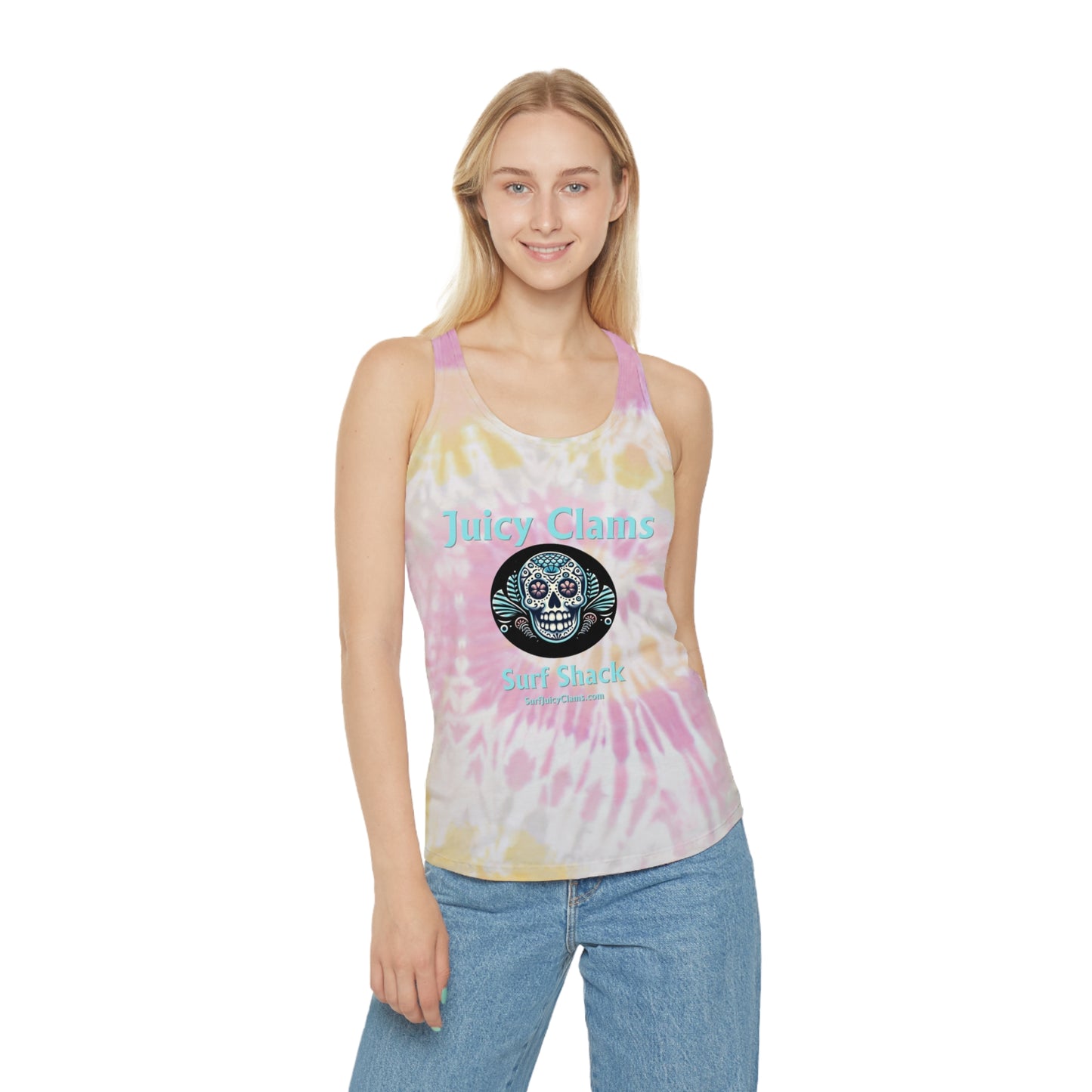 Juicy Clams Tie Dye Racerback Tank Top (L006)