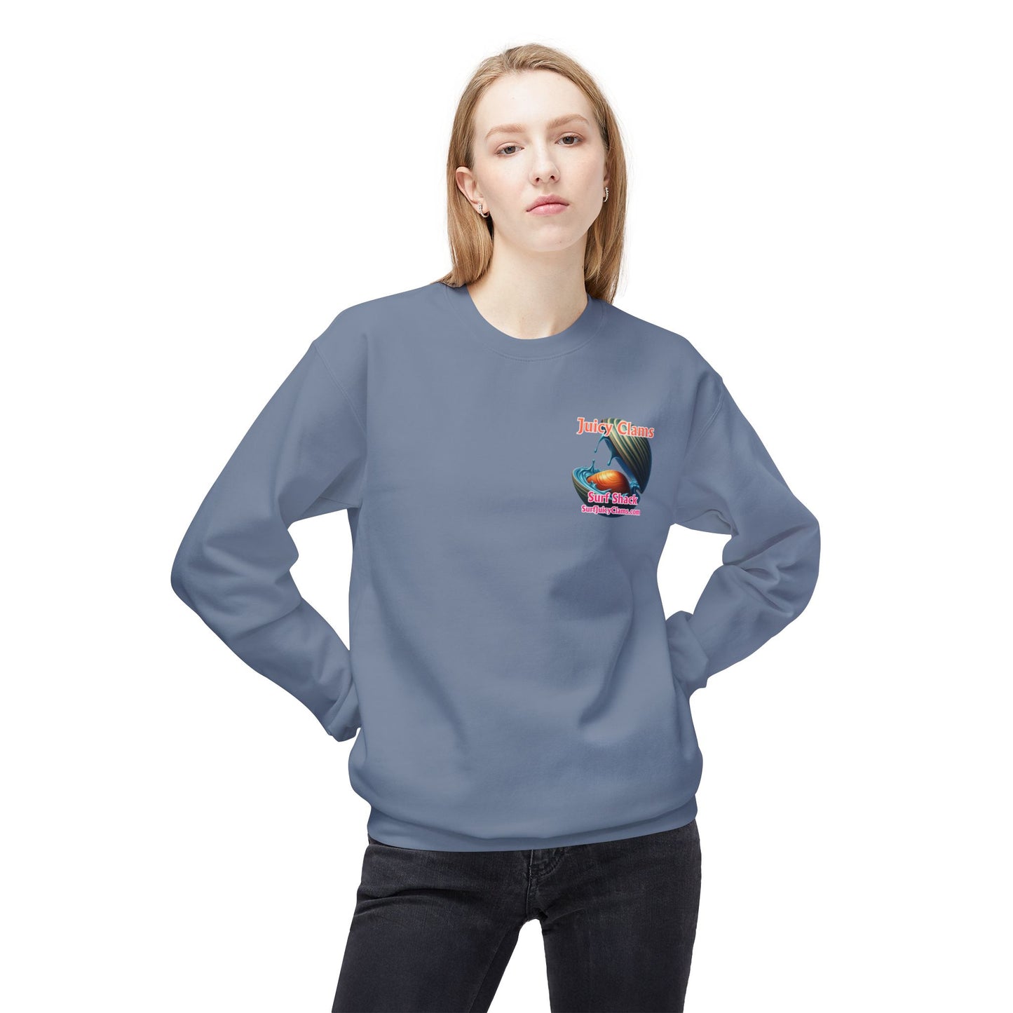 Juicy Clams Unisex Midweight Fleece Crewneck Sweatshirt (L028)