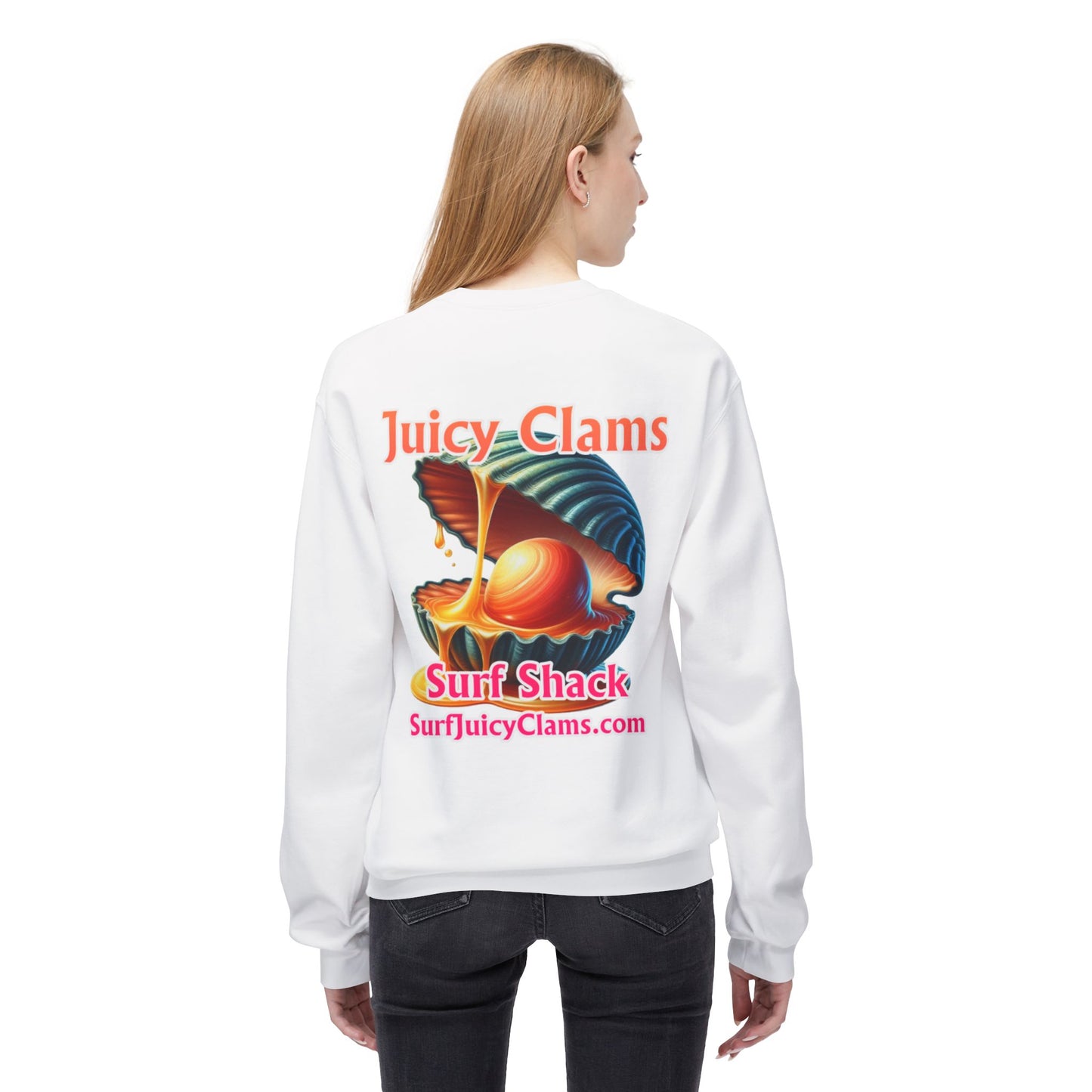 Juicy Clams Unisex Midweight Fleece Crewneck Sweatshirt (L027)