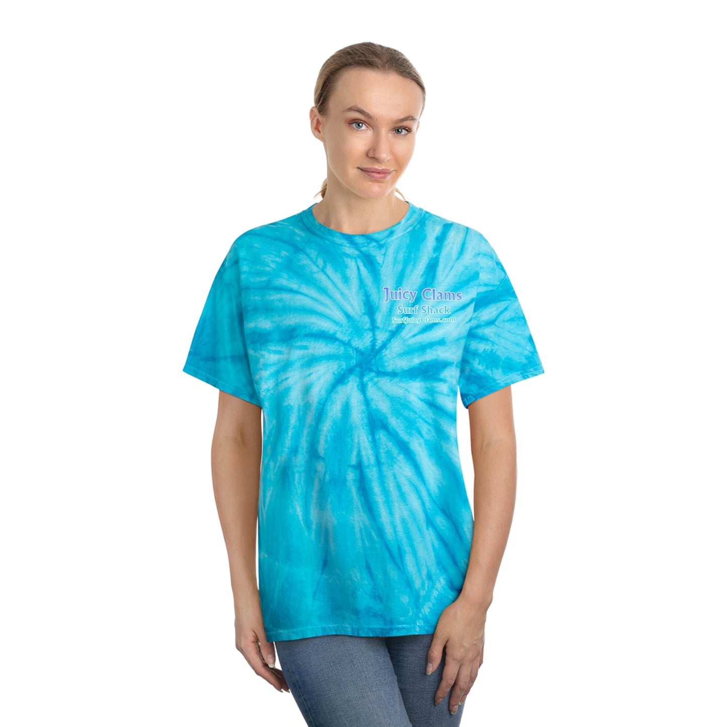 Juicy Clams Unisex Logo Cyclone Tie-Dye T-Shirt (A201)