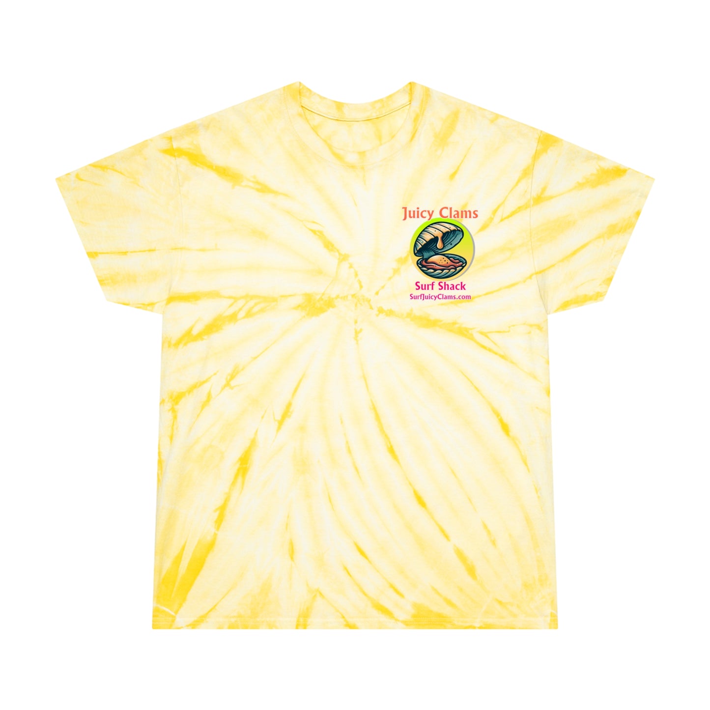 Juicy Clams Unisex Logo Cyclone Tie-Dye T-Shirt (A010)
