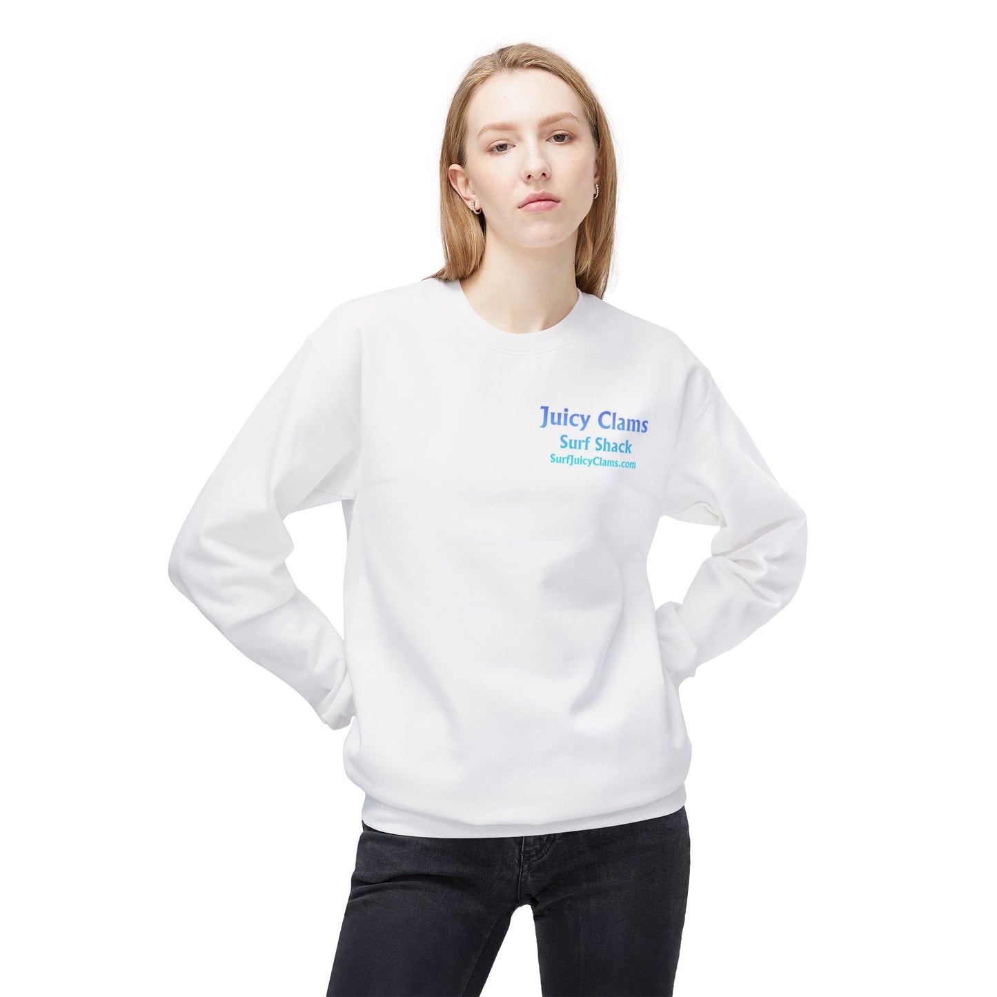 Juicy Clams Unisex Midweight Fleece Crewneck Sweatshirt (V048)