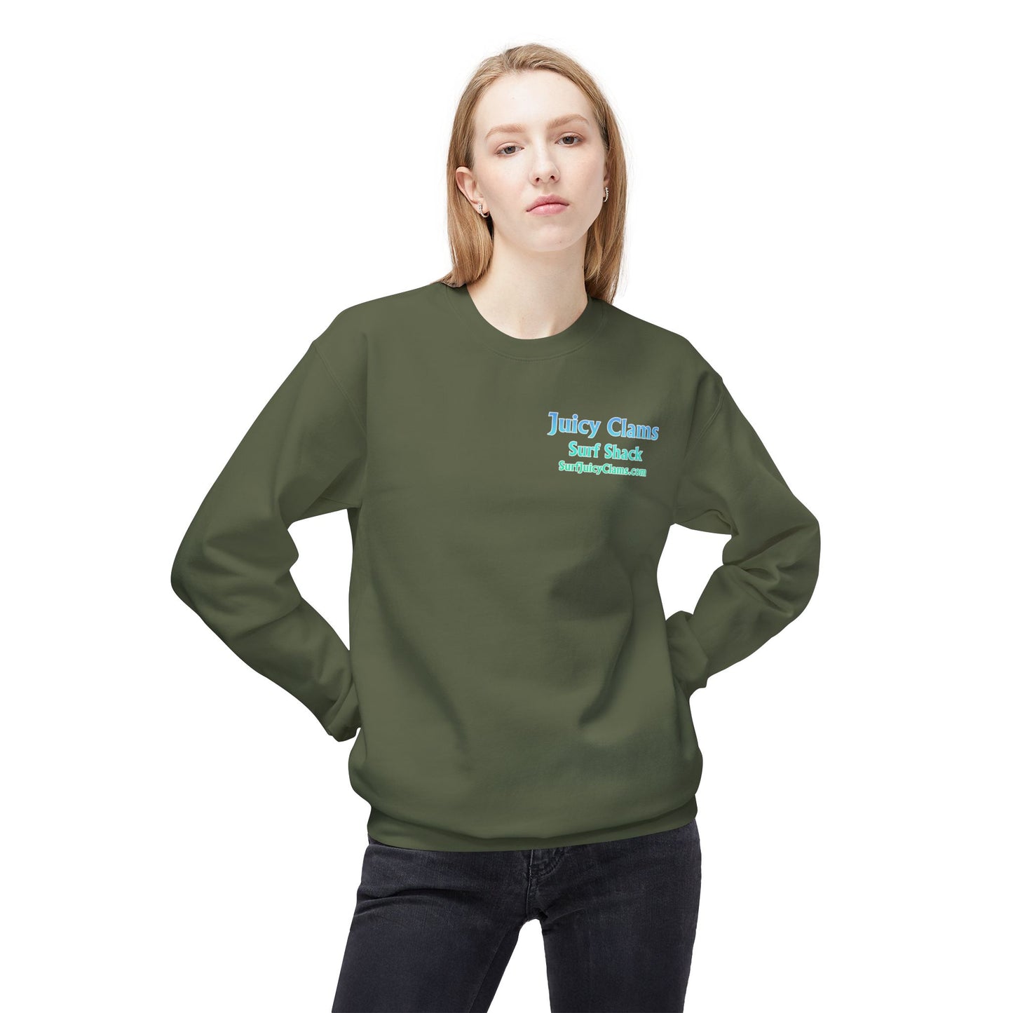 Juicy Clams Unisex Midweight Fleece Crewneck Sweatshirt (D019)