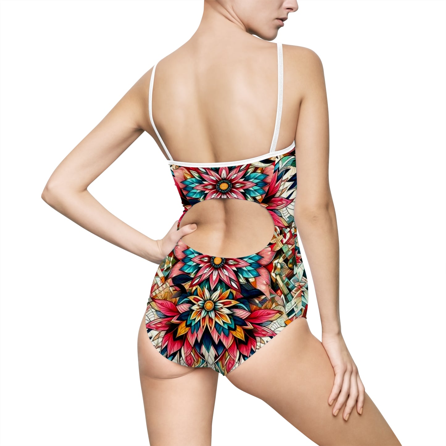 Juicy Clams Women's Spaghetti Strap One-Piece Swimsuit (H022)