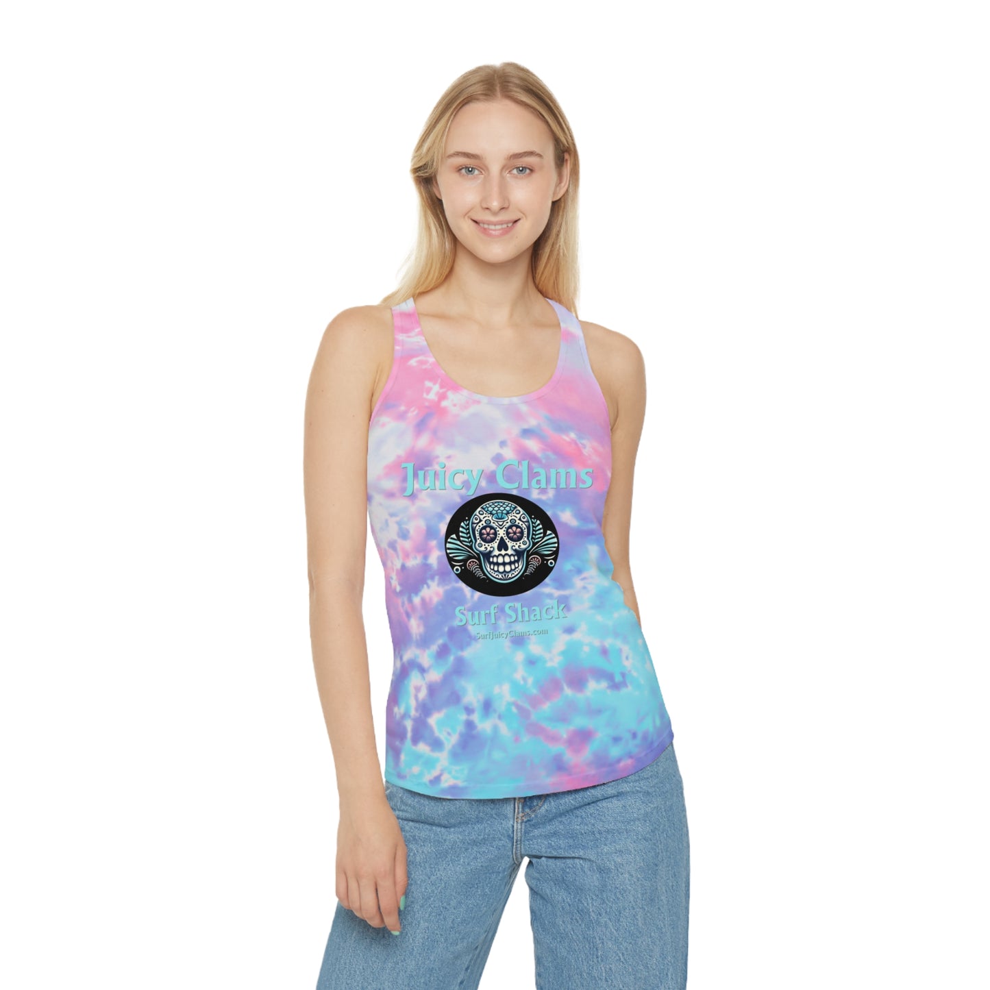 Juicy Clams Tie Dye Racerback Tank Top (L006)