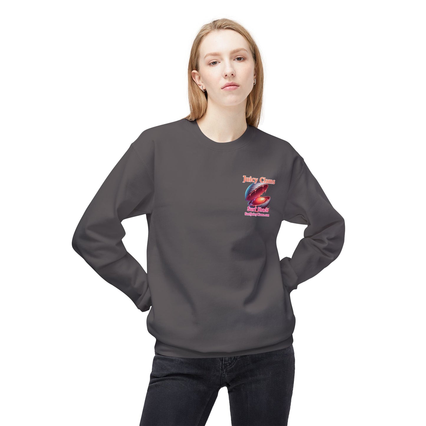 Juicy Clams Unisex Midweight Fleece Crewneck Sweatshirt (L023)