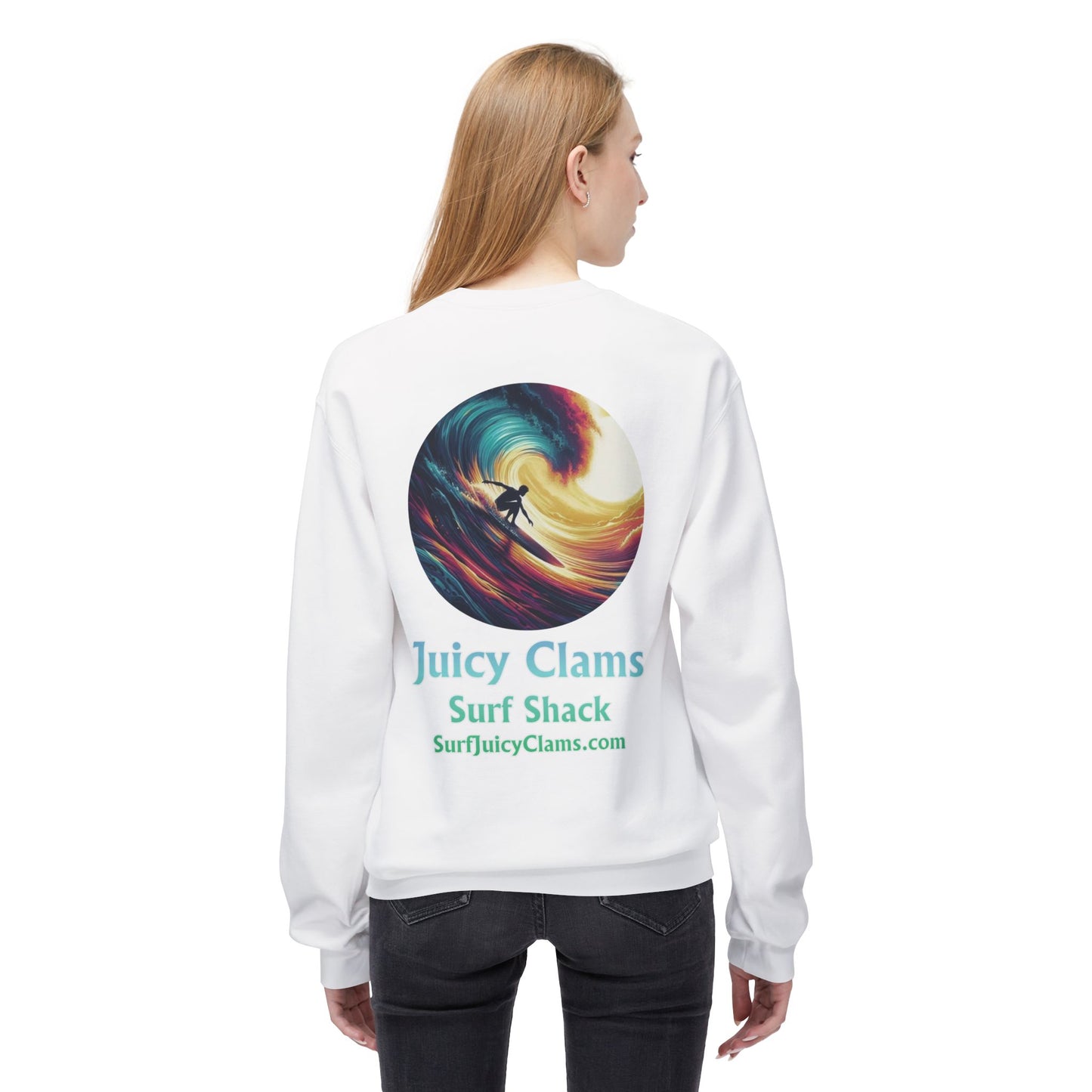 Juicy Clams Unisex Midweight Fleece Crewneck Sweatshirt (V040)