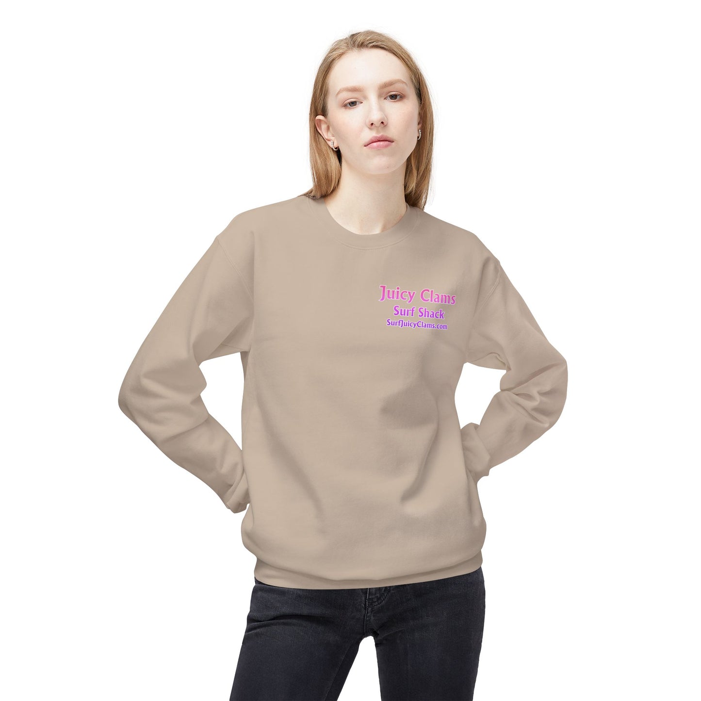 Juicy Clams Unisex Midweight Fleece Crewneck Sweatshirt (D041)