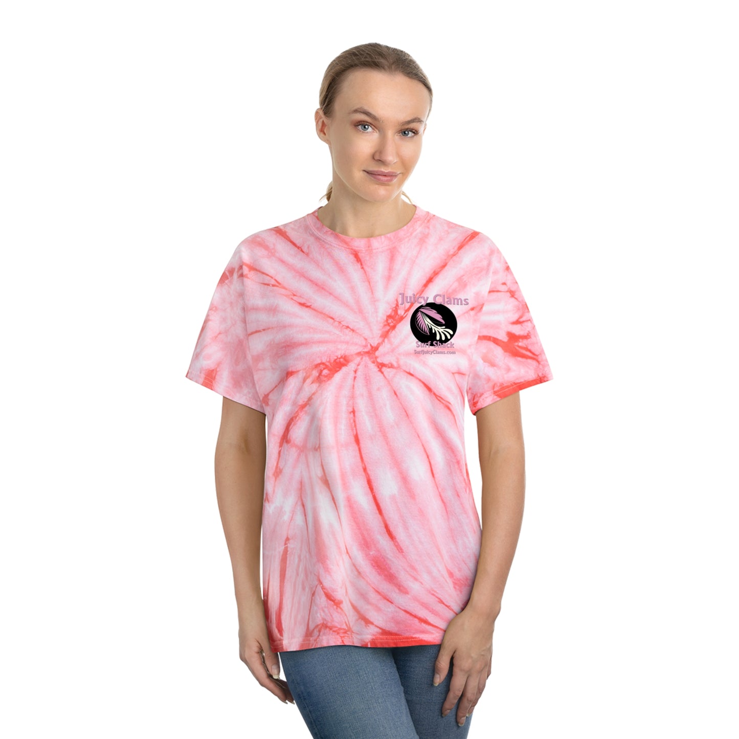 Juicy Clams Unisex Logo Cyclone Tie-Dye T-Shirt (A001)