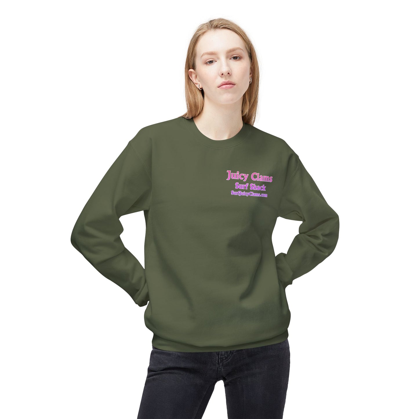 Juicy Clams Unisex Midweight Fleece Crewneck Sweatshirt (D001)