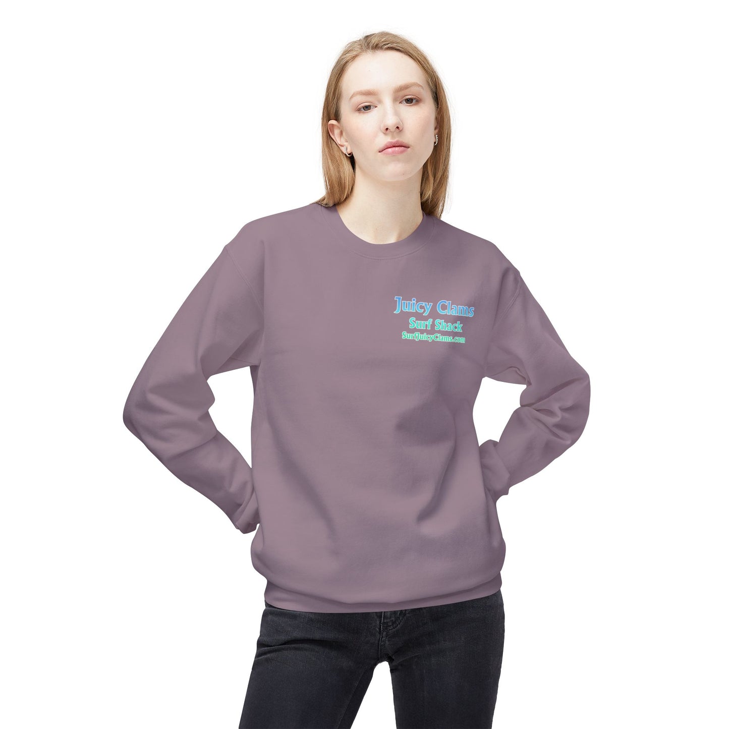 Juicy Clams Unisex Midweight Fleece Crewneck Sweatshirt (D045)