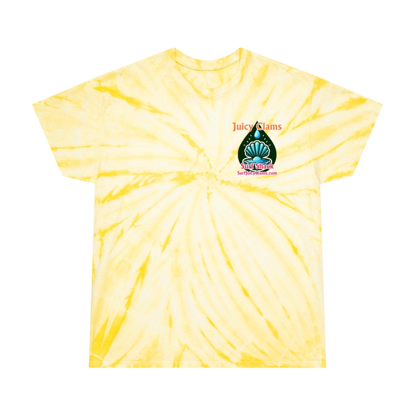 Juicy Clams Unisex Logo Cyclone Tie-Dye T-Shirt (A015)