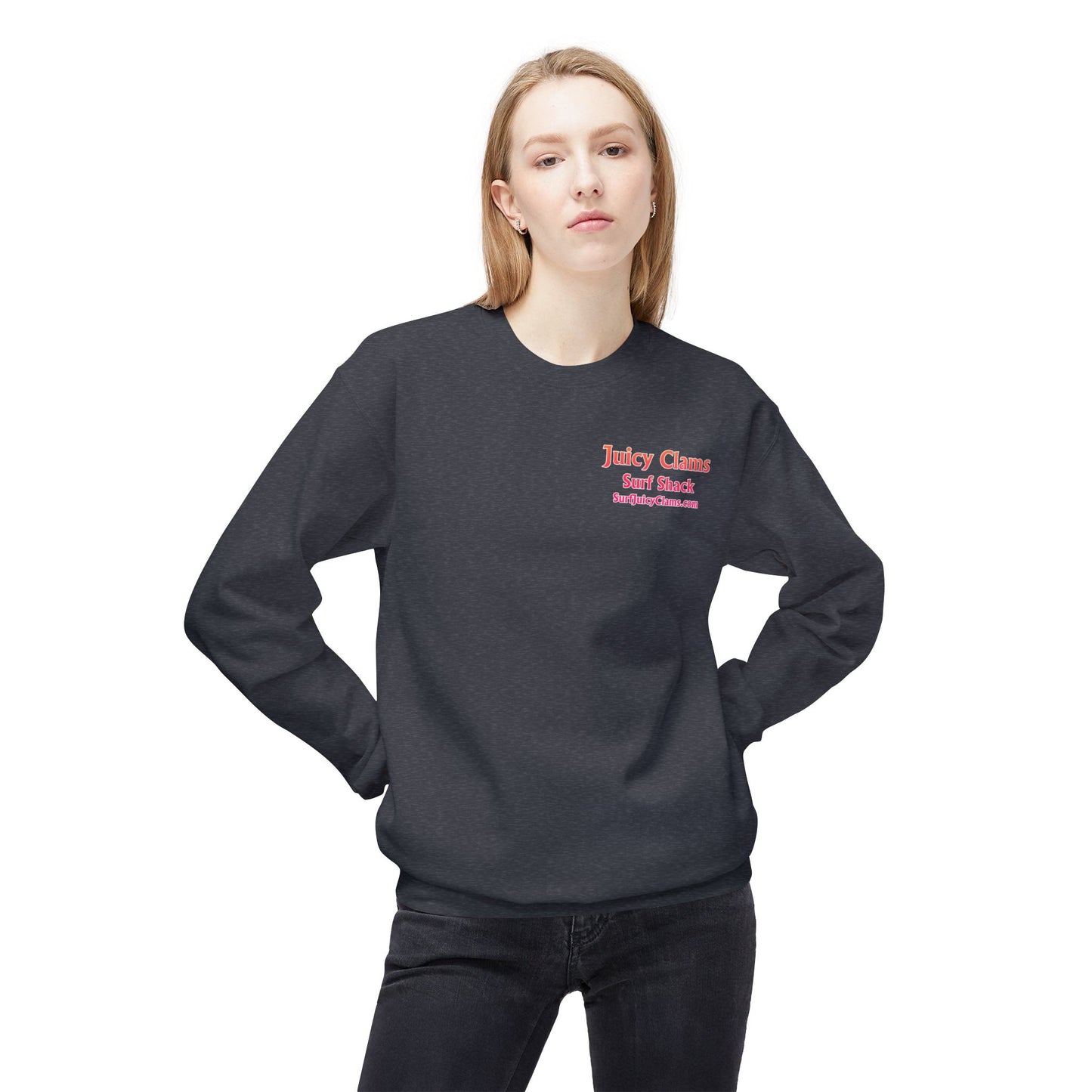 Juicy Clams Unisex Midweight Fleece Crewneck Sweatshirt (S004)