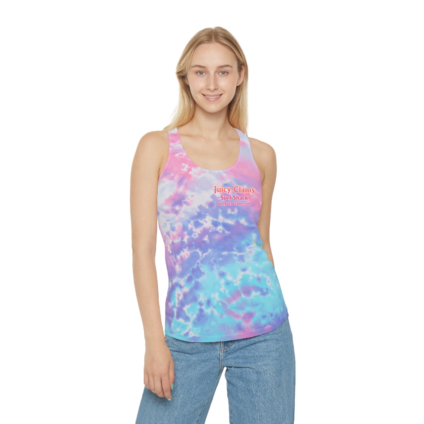 Juicy Clams Tie Dye Racerback Tank Top (D009)